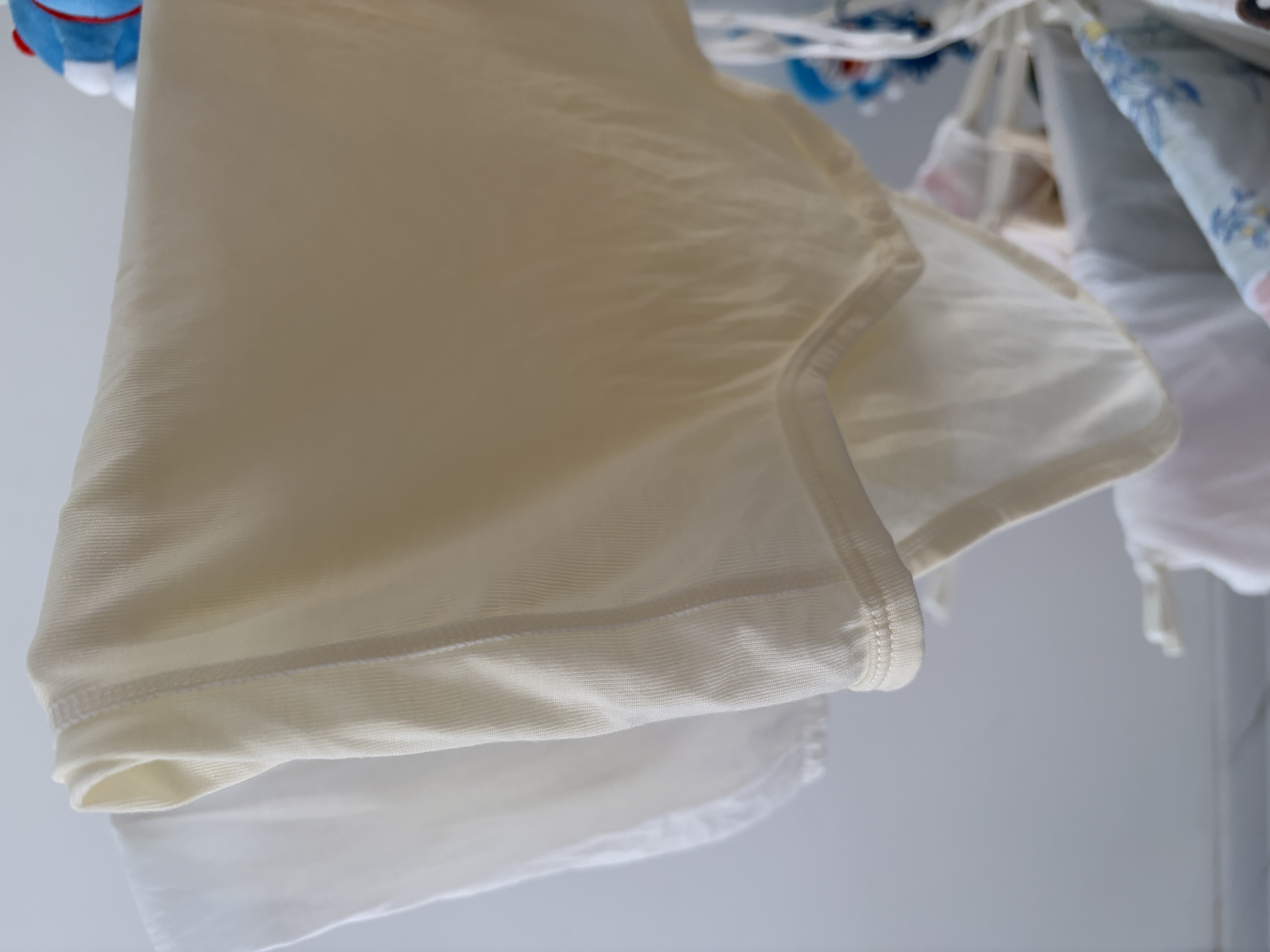 babycare自然凉选随心裁短袖三角爬服宝宝包屁衣吸湿速干连体衣 云朵白90 实拍图