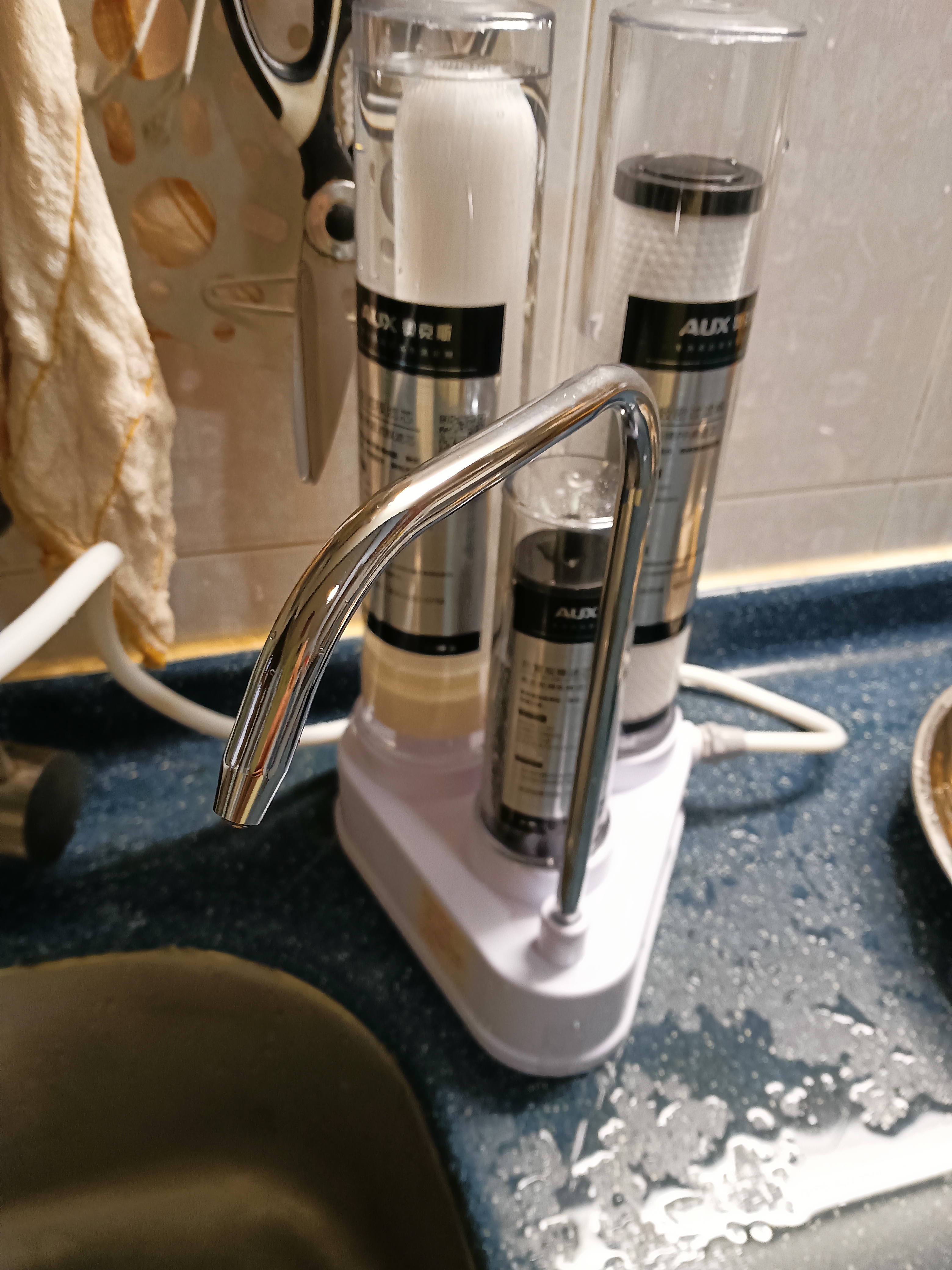奥克斯（AUX）净水器家用厨房自来水龙头过滤器前置直饮超滤不锈钢台式净水机净饮机 标配套餐 【可清洗超滤膜+透视芯窗】 实拍图