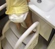 曼龙儿童三阶扶手凳宝宝踩脚凳卫生间防滑台阶凳脚踏凳洗手凳 灰色 实拍图
