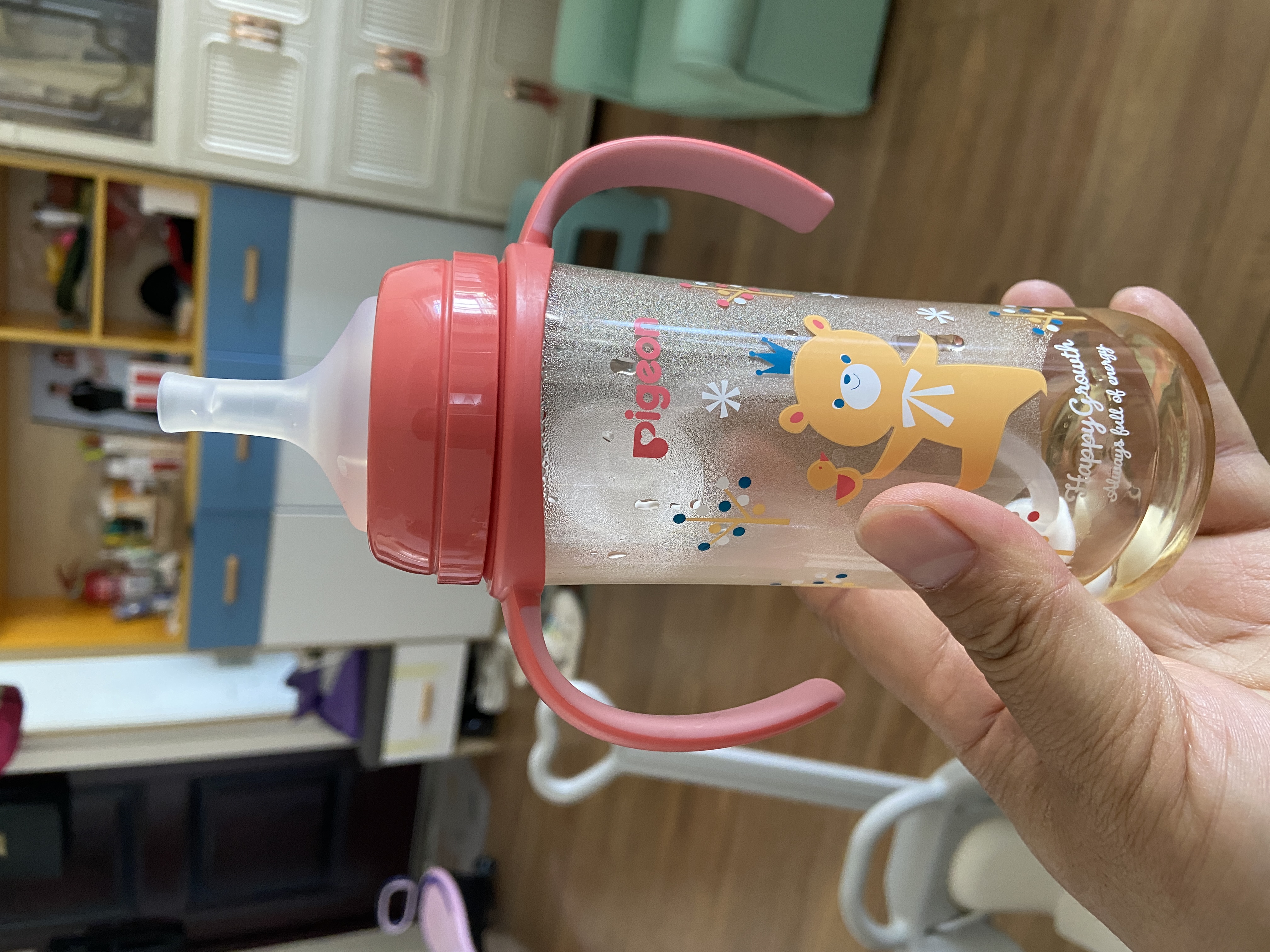 贝亲（Pigeon）贝亲 自然离乳PPSU重力球吸管奶瓶330mL 转圈圈 12月+ AA256 实拍图