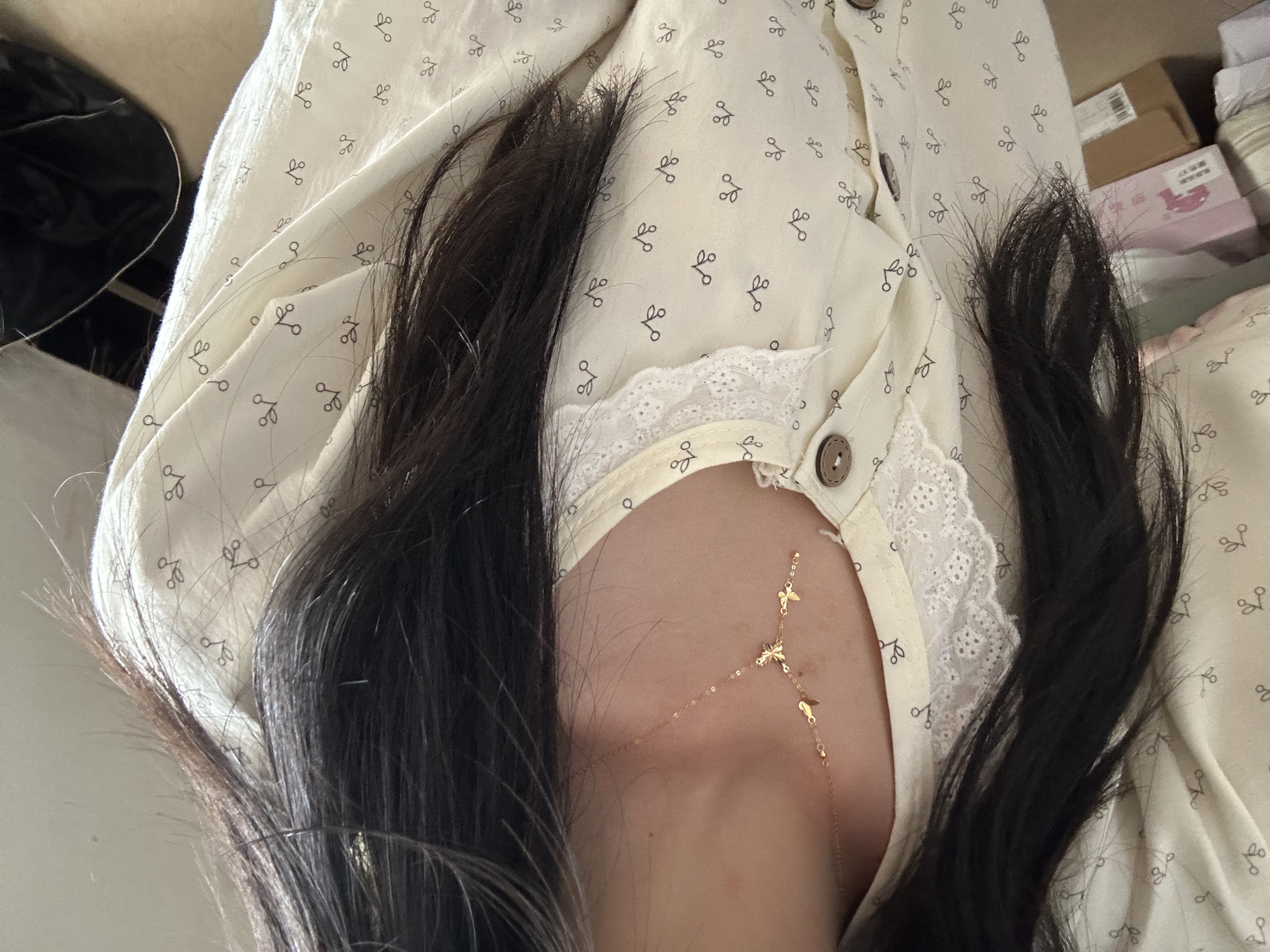 中国黄金（CHINA GOLD）黄金项链18K金项链蝴蝶流苏套链锁骨链送妈妈送老婆教师0礼物 约1g 实拍图