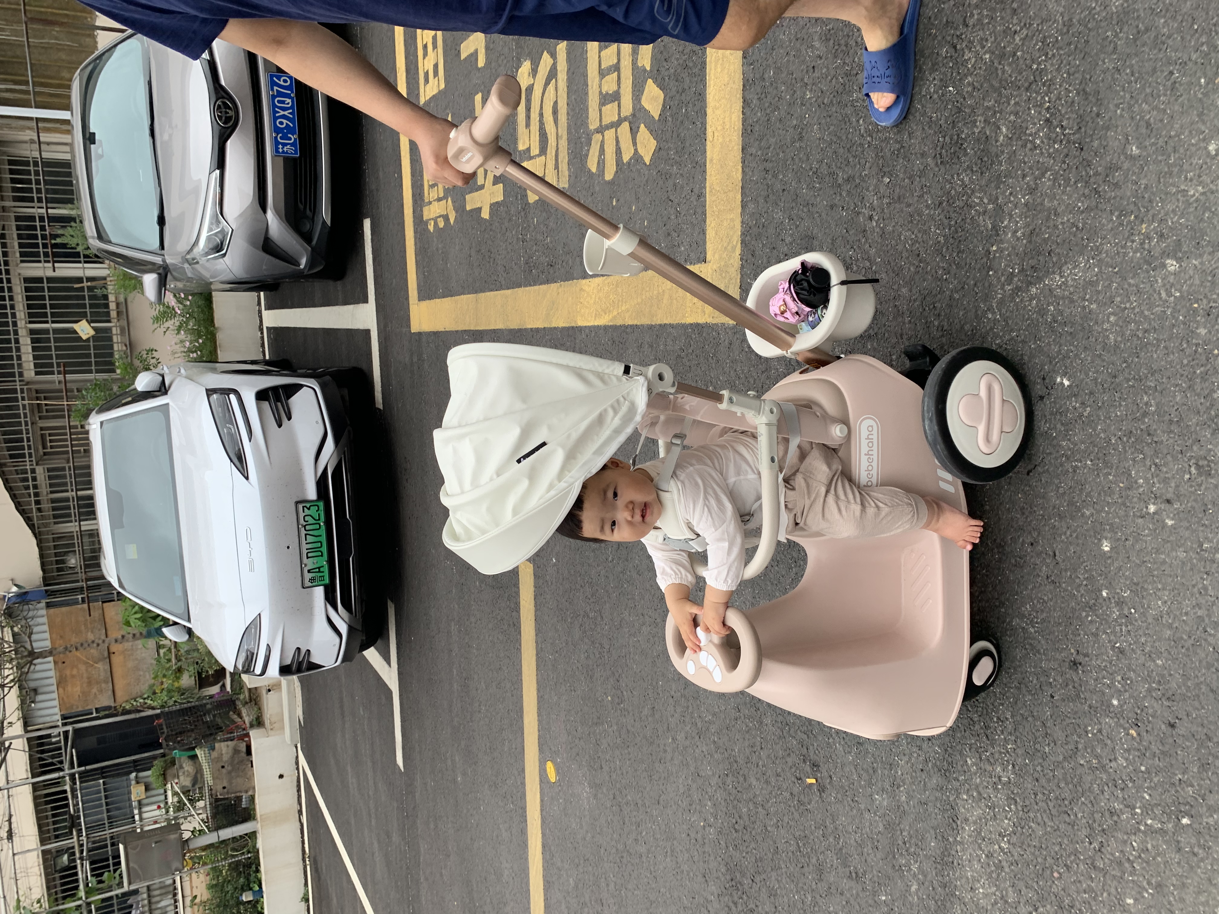 bebehaha摇摇乐婴儿推车摇一摇遛娃神器二合一儿童手推车1-5岁橄榄棕 实拍图
