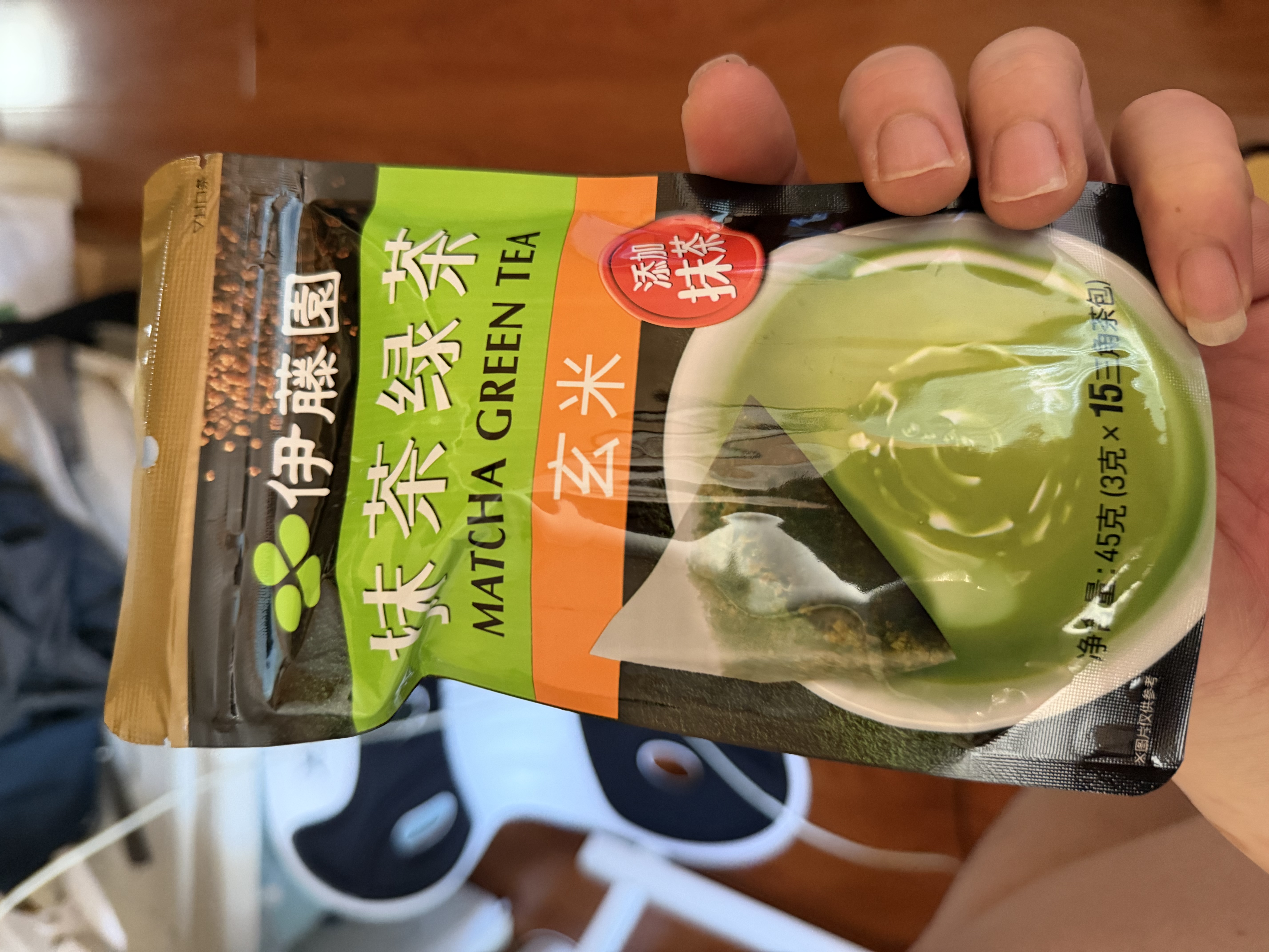 伊藤园（ITOEN）抹茶绿茶（玄米）茶包 45g（3g*15包）养生茶三角小包装无糖  实拍图