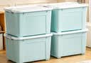禧天龙塑料衣物收纳箱大容量加厚衣物玩具整理箱大号 60L蓝色1个装 带轮 实拍图