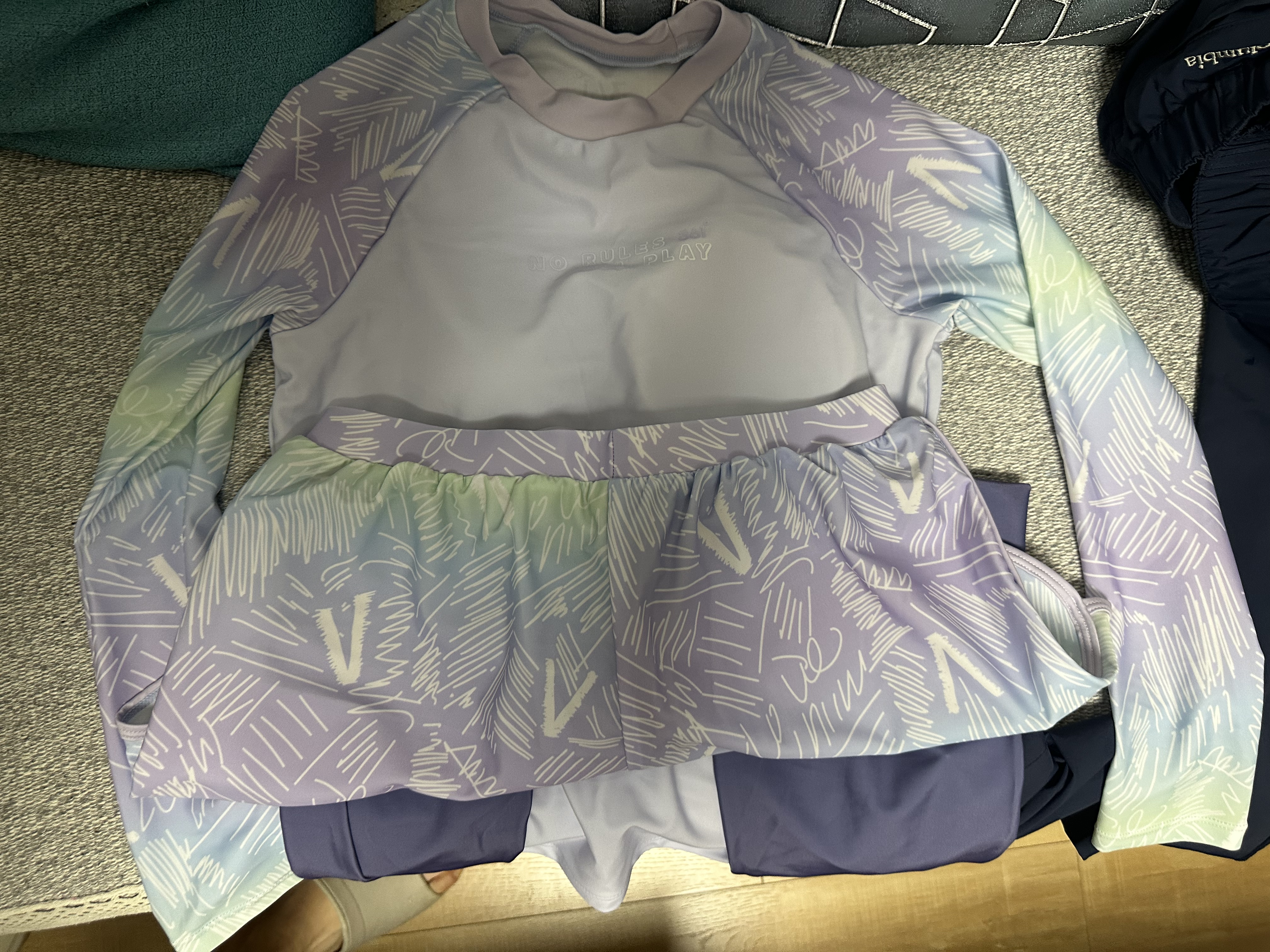 361°儿童泳衣女童女孩分体长袖长裤中大童防晒青少年初中生游泳衣 实拍图