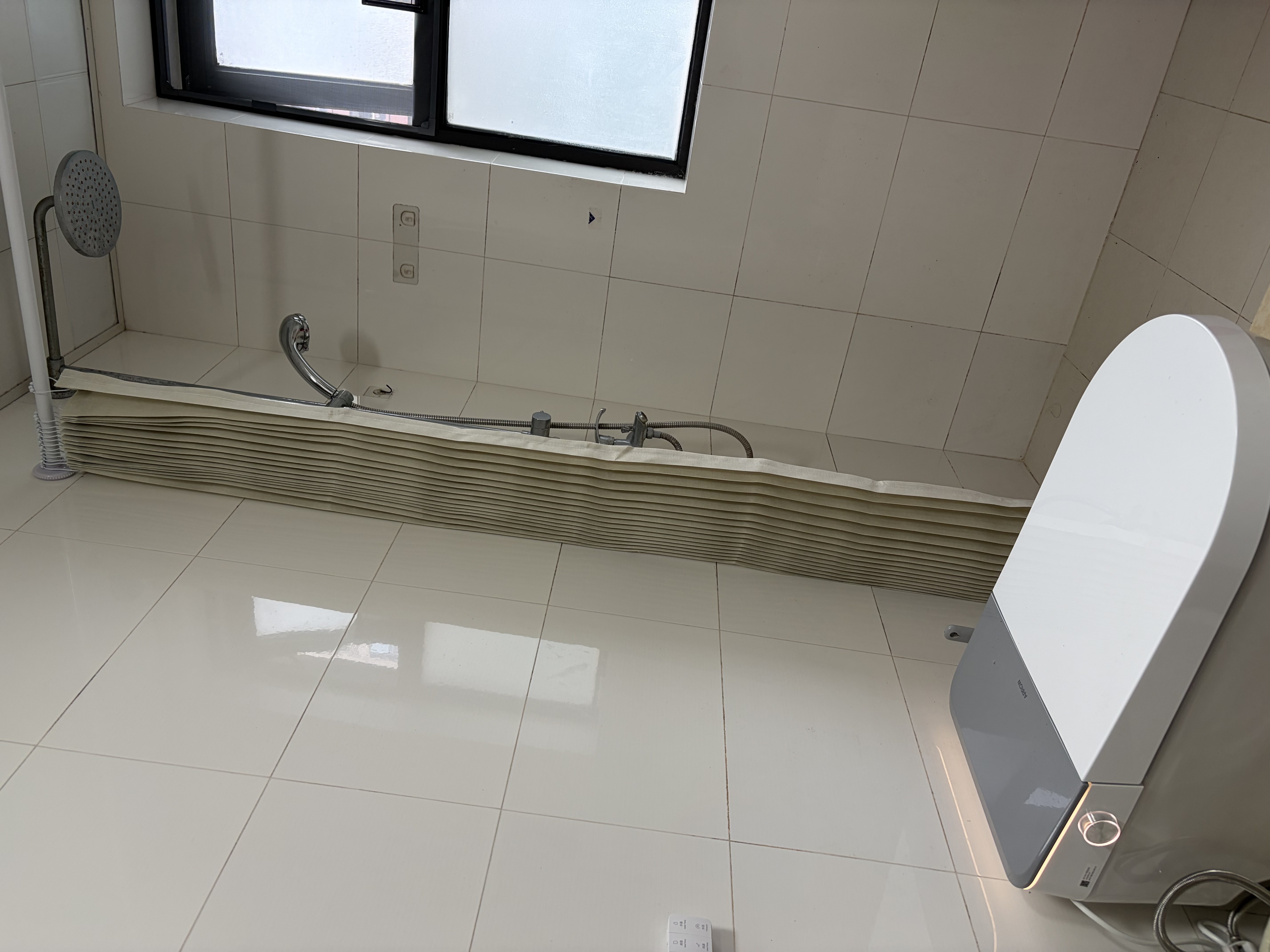 MYMOODHOUSE浴室折叠浴帘磁吸防水淋浴房隔断免打孔卫生间干湿分离隐形挡水帘 实拍图