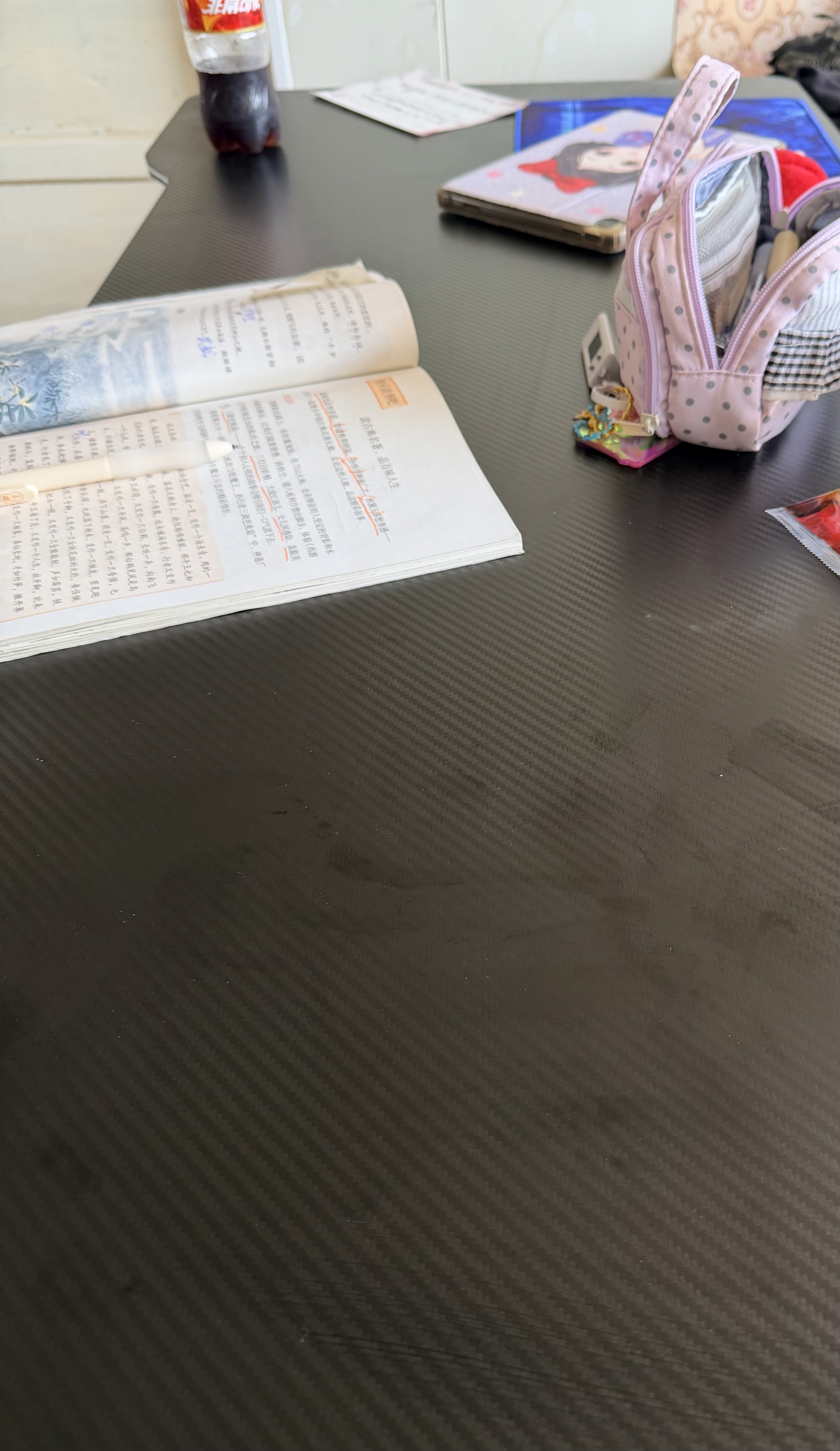 初学者电脑桌台式家用电竞游戏桌办公书桌简约书房写字桌子折叠弹簧桌 折叠电竞桌120*60【免安装】黑纹 实拍图