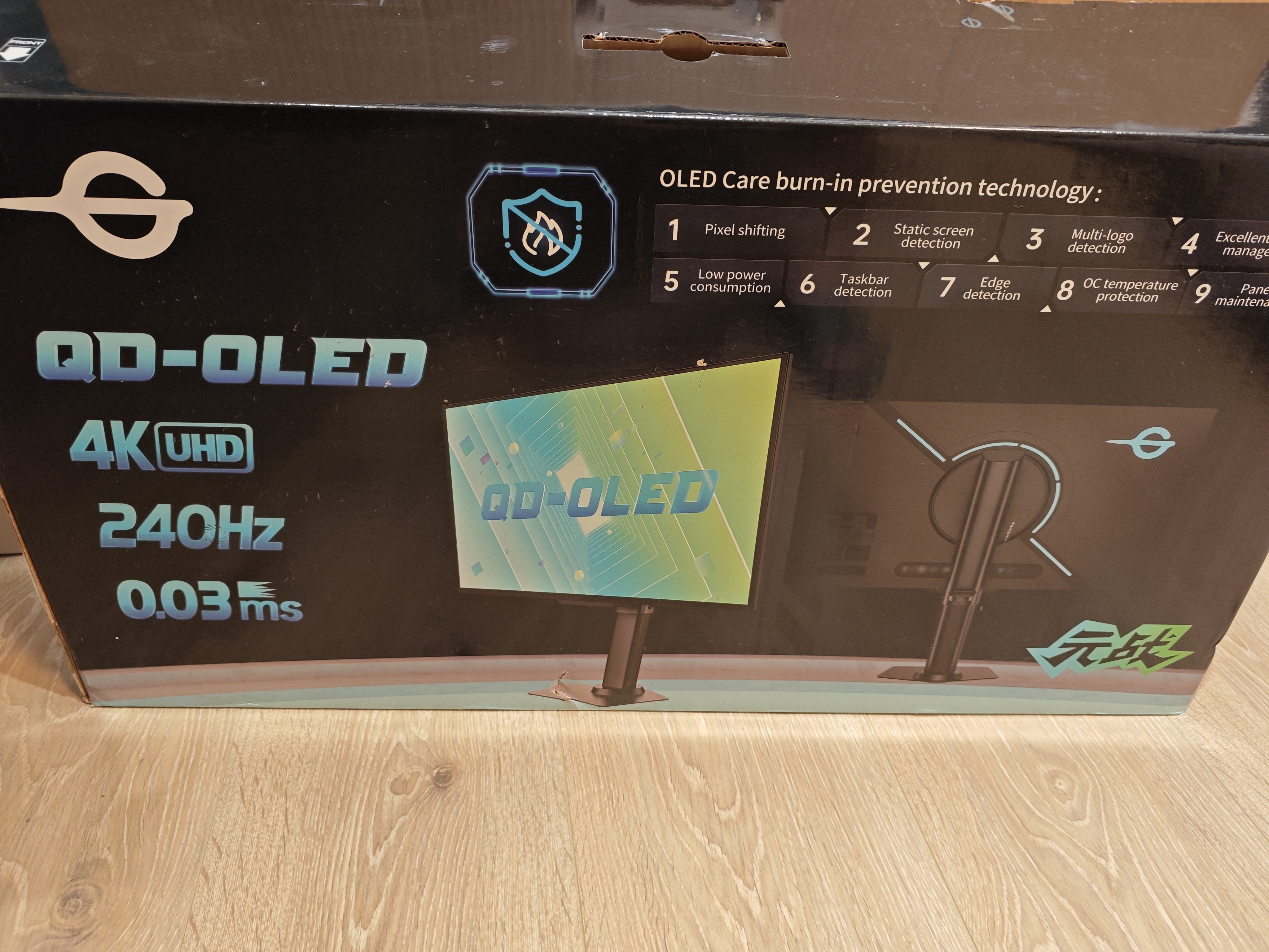 泰坦军团26.5英寸 QD-OLED 五层串联镜面屏 4K 240Hz 满血DP2.1 硬件低蓝光 内置音箱 电竞显示器 G2785W 实拍图