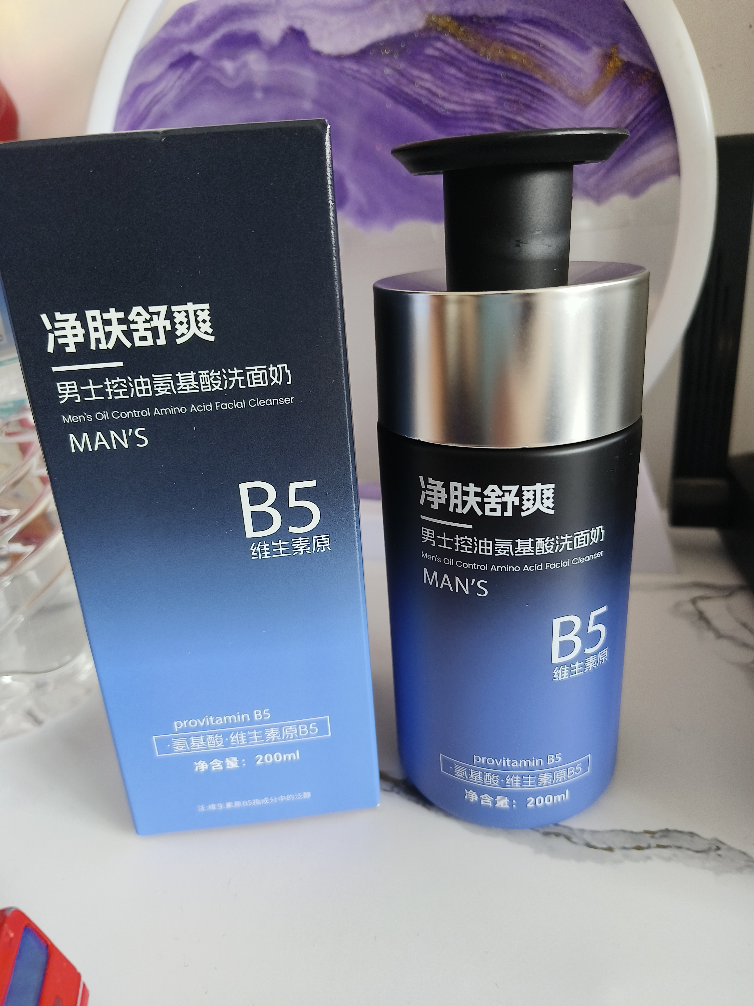SOCUSB5氨基酸洗面奶男士专用控油黑头脸部深层清洁保湿洁面乳200ml*1 实拍图