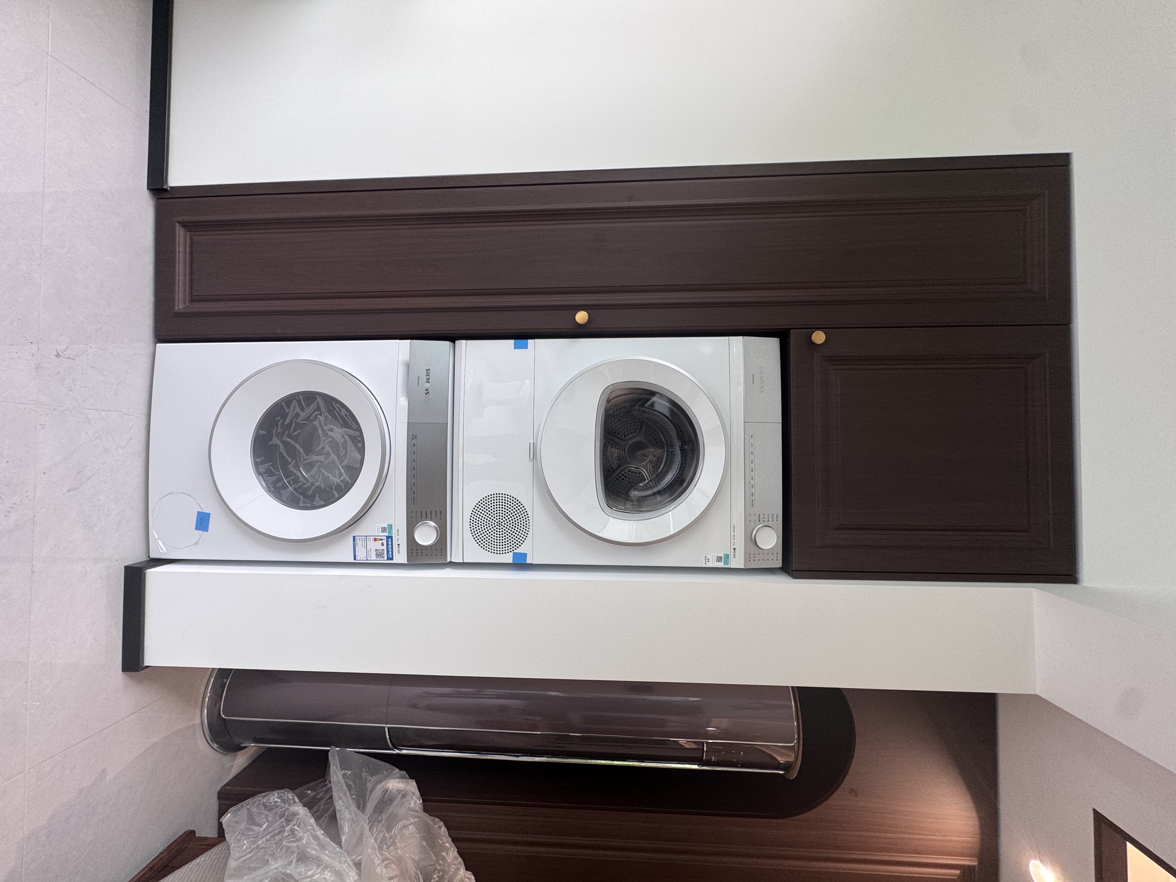 西门子（SIEMENS）小晶钻尊享10+10KG变频洗烘套装 全自动滚筒洗衣机热泵烘干机 超氧 WG54H1E00W+001W 实拍图