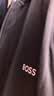 雨果博斯BOSS 【 经典款】男士弹力棉质拉链连帽直筒卫衣 001-黑色 L 实拍图