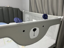 丸丫K2婴儿床围栏宝宝防摔床护栏床边档板免打钉三面灰熊1.8+2+2+床单 实拍图