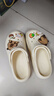 名创优品（MINISO）洞洞鞋女款踩屎感eva防滑防臭沙滩鞋增高凉拖鞋女夏季外穿凉拖鞋 卡其+海洋星星 6个鞋花 38-39 实拍图