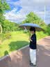 七麦麦三折晴雨伞儿童伞学生伞安全圆角太阳伞遮阳伞防晒伞男女孩雨伞蓝 实拍图