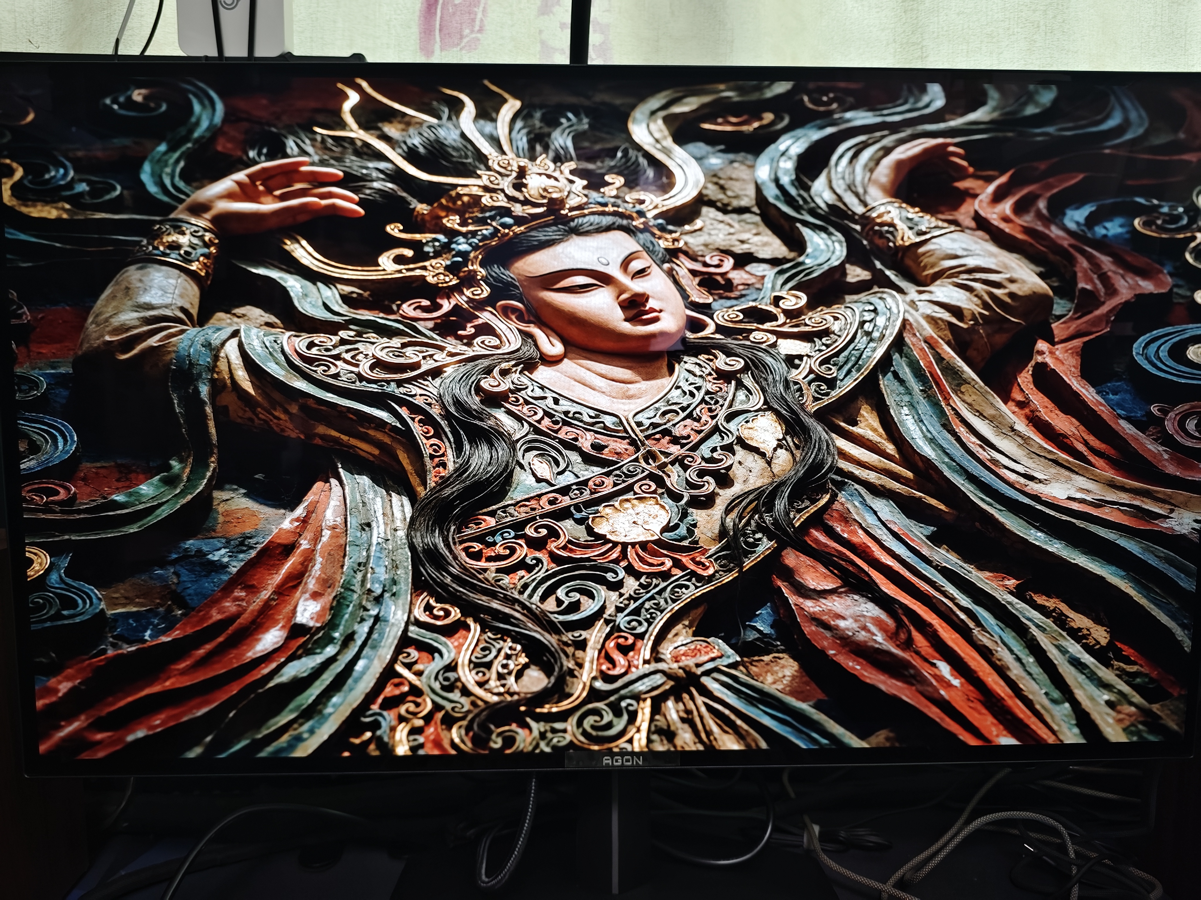 AOC 爱攻7 31.5英寸WOLED 4K 165Hz双模330Hz 0.03ms 10bit 低蓝光 16W音箱 游戏电竞显示器AG327UD 实拍图