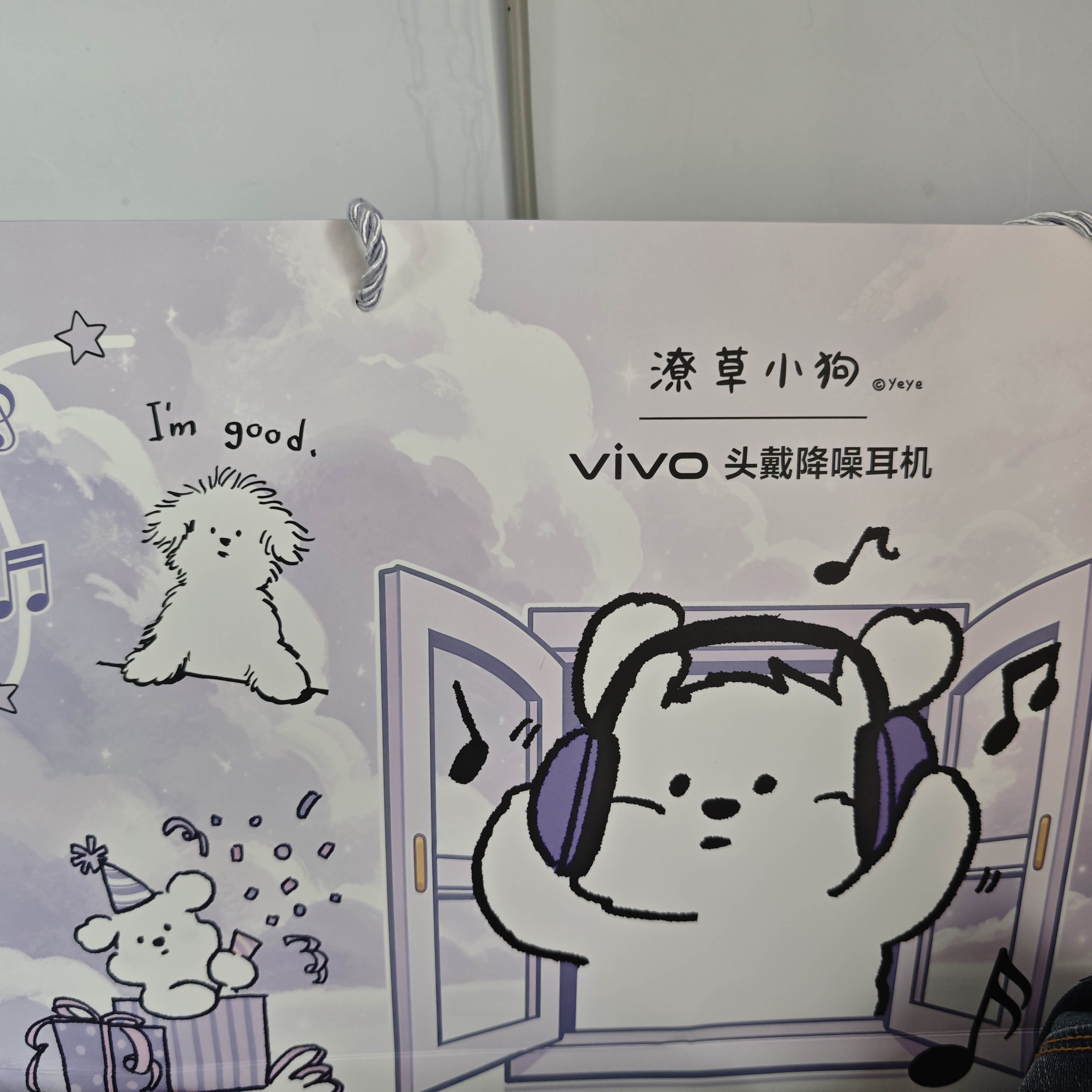 vivo头戴降噪耳机【潦草小狗礼盒】微风紫 高沉浸主动降噪 238g超轻佩戴 学生 蓝牙耳机 实拍图