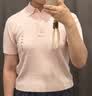 优衣库棉莫代尔混纺POLO领针织衫/短袖女装26春夏新款484607 11 粉红色 L 实拍图