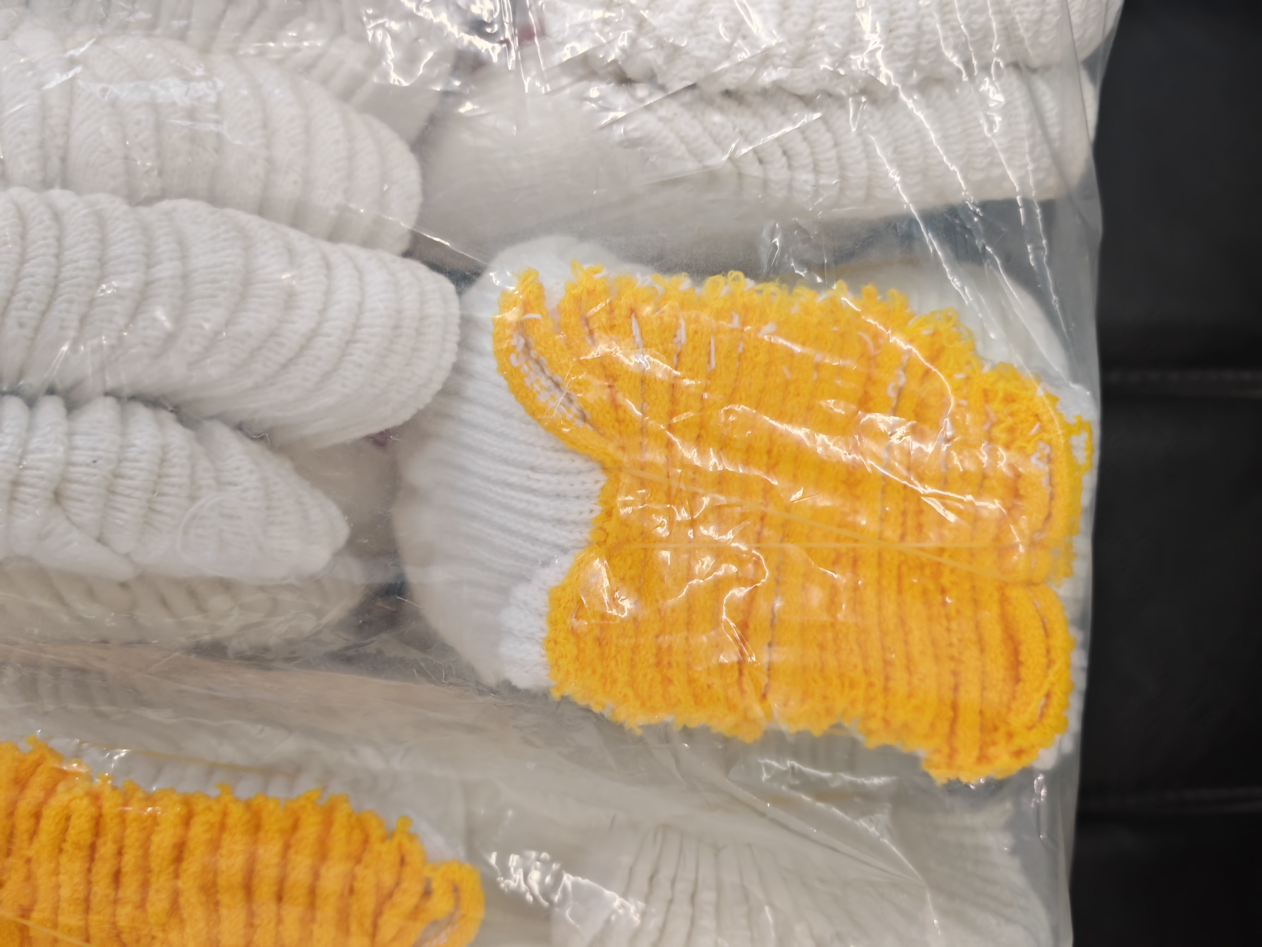 贸正 棉线手套劳保60双 加厚防滑耐磨工地干活防护白棉纱黄边【正品行货】 实拍图
