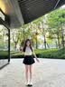 ALO YOGA运动短裙背心夏季女黑色速干瑜伽裙防走光高腰A字网球健身外穿 白色背心+黑色短裙 M 实拍图