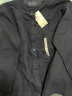 无印良品（MUJI）女式法兰绒 立领衬衫 格子 内搭 衬衣  BCB19C1A 炭灰色 S 实拍图