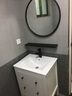 滨浪实木洗衣机柜卫浴柜组合套装卫生间洗手脸盆洗漱台智能圆镜柜2006 白木纹圆镜款（侧柜另购） 60CM 实拍图