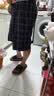 宜而爽【100%纯棉】睡裤男夏季薄款格纹短裤沙滩裤宽松可外穿男士家居裤 实拍图