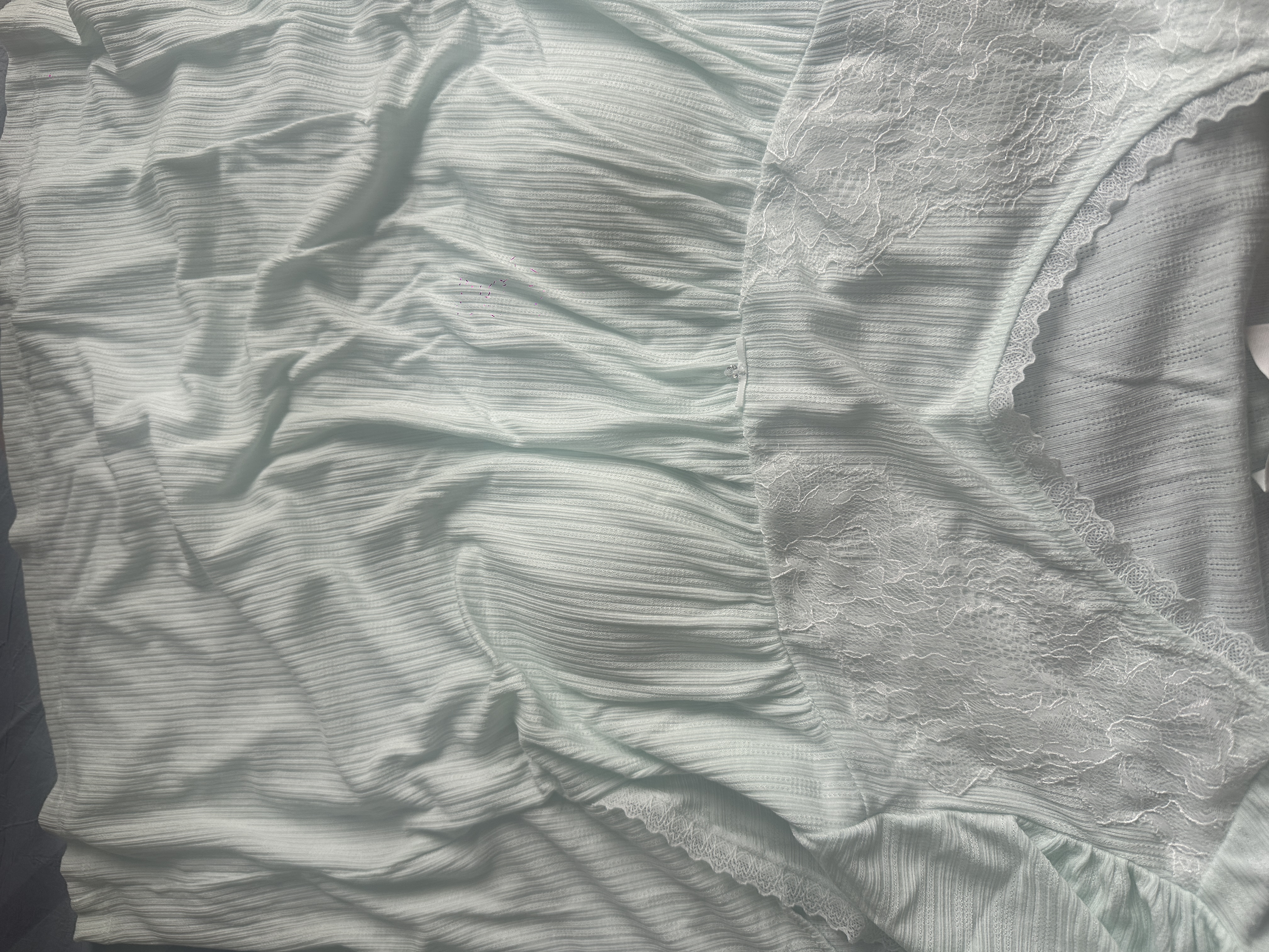 曼妮芬性感V领短袖裙装女士家居服舒适起居服睡裙睡衣礼物送妈妈 【茶歇 Bra-in系列】绿色 睡衣套装 M 160 实拍图