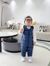雅鹿2025新款儿童羽绒背带裤外穿婴幼儿宝宝幼童加厚连体裤保暖羽绒裤 深蓝色 90cm 实拍图