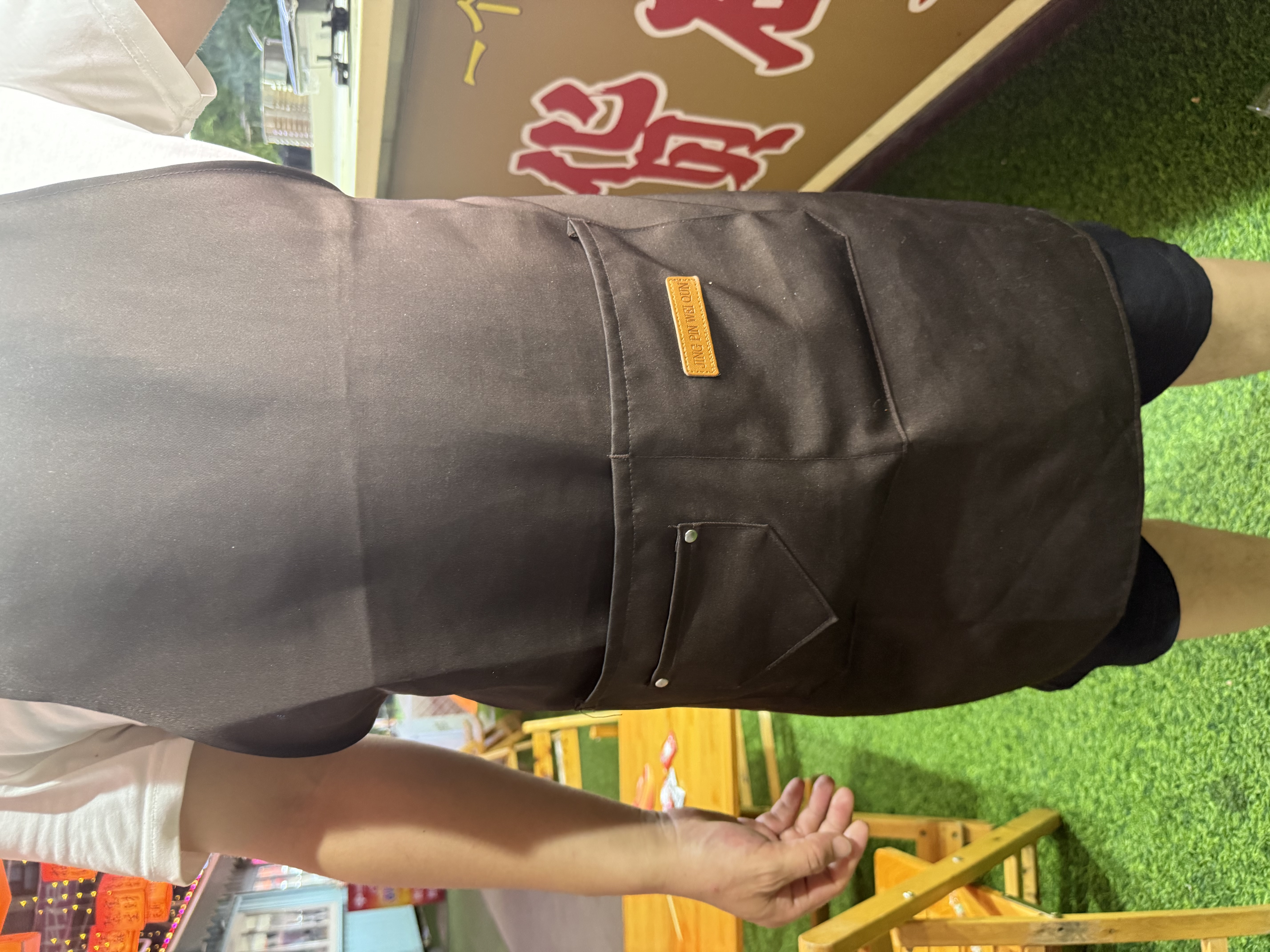 保罗岚芝防水围裙定制帆布围裙工作服奶茶火锅饭店厨房防油围腰男士罩衣女 实拍图