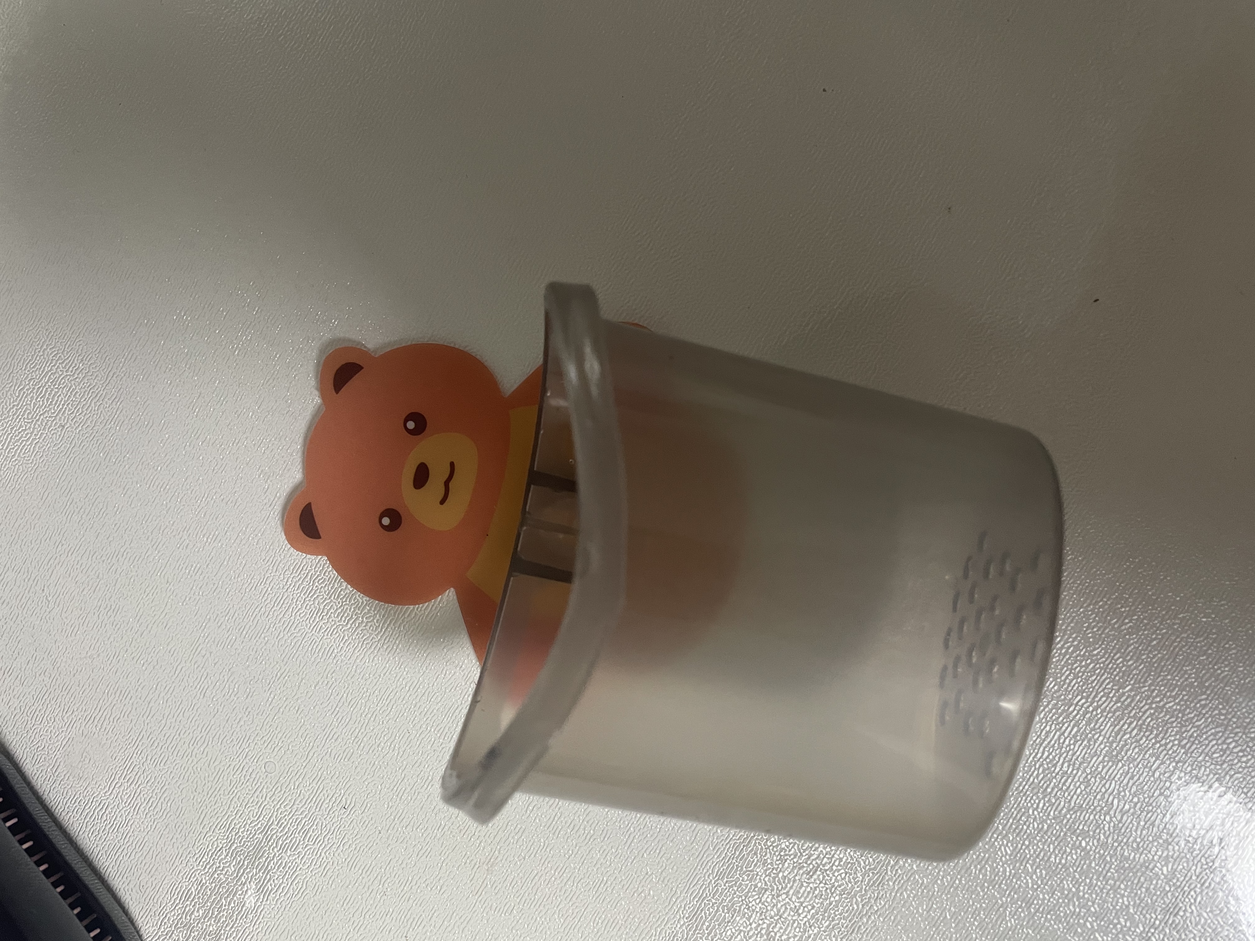 【京东物流】电动牙刷剃须刀收纳卫生间厕所厨房滤水收纳架小熊可爱卡通 【升级款】透明灰-1个装 实拍图