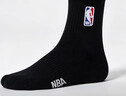 NBA袜子男士跑步运动袜吸汗抗菌防臭消臭黑色棉袜中筒篮球袜3双 实拍图