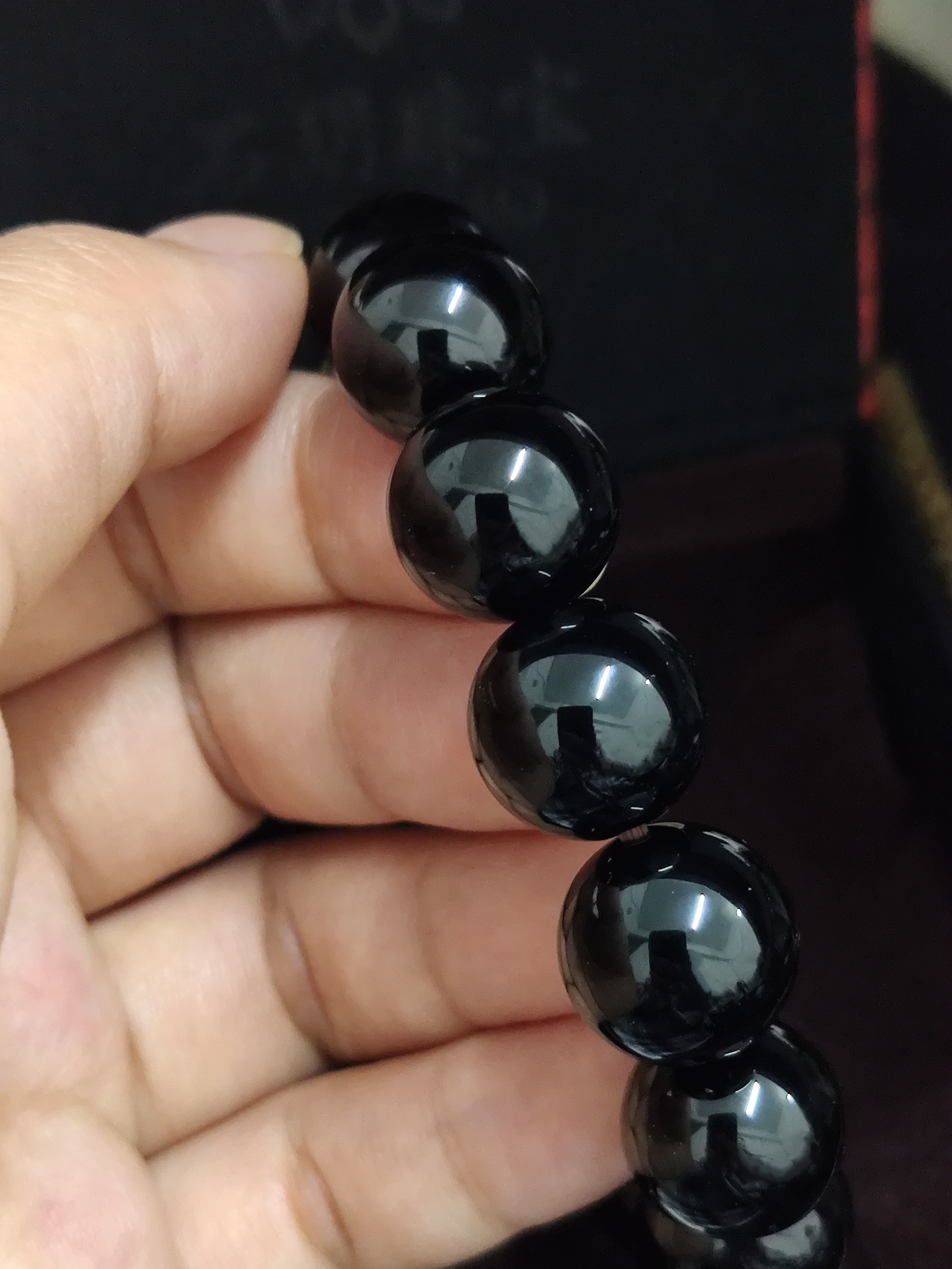 石玥珠宝精品14mm黑玛瑙手串本命年转运珠手链男女士款 水晶玛瑙 实拍图