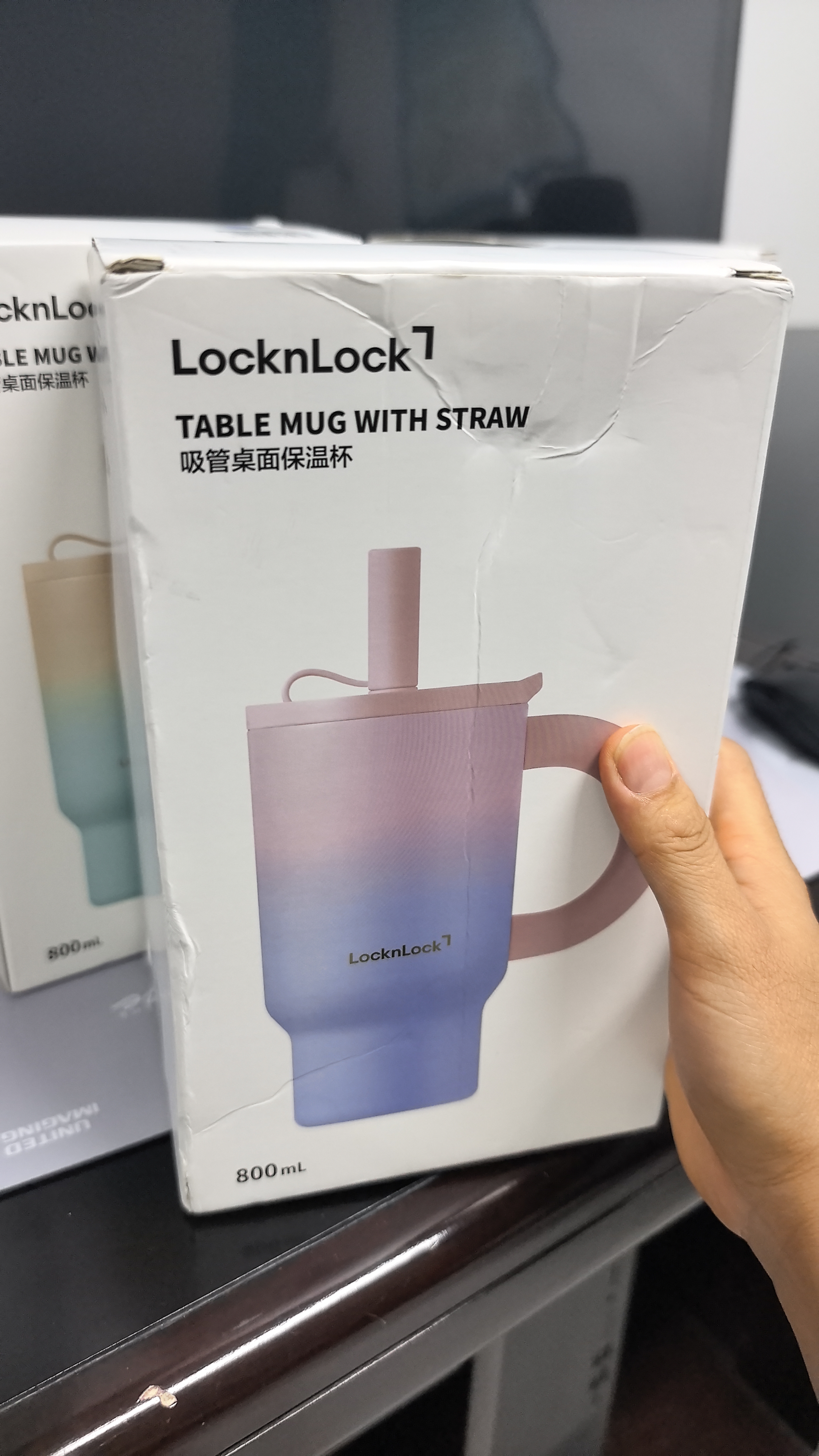 乐扣乐扣（LOCK&LOCK）吸管桌面儿童保温杯夏季保冷保冰大容量316不锈钢冰霸杯色-800ML 实拍图