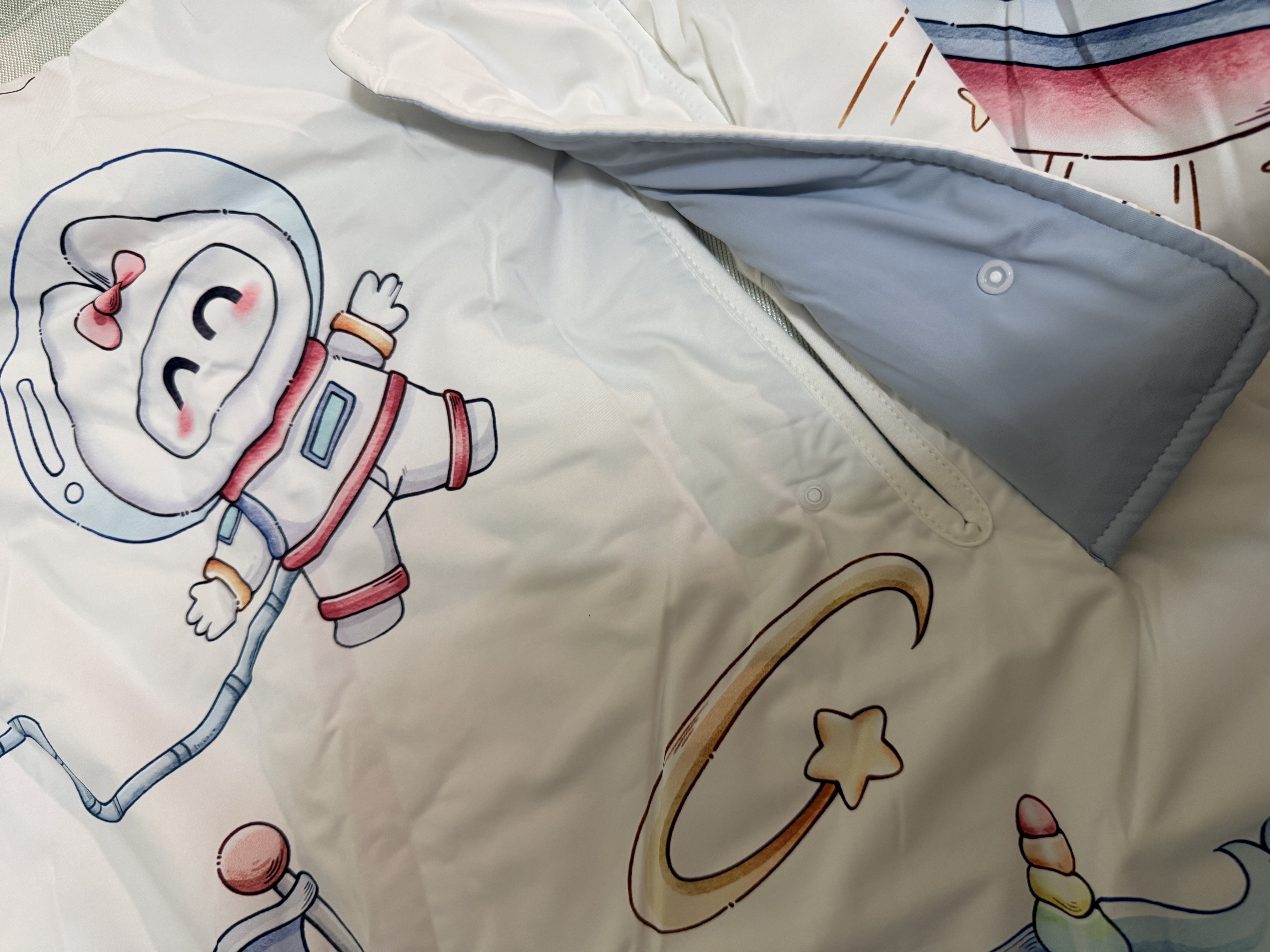 卡伴【U+10A抗菌】儿童防踢被夏凉被宝宝睡袋夏季空调被星梦蓝150*150 实拍图