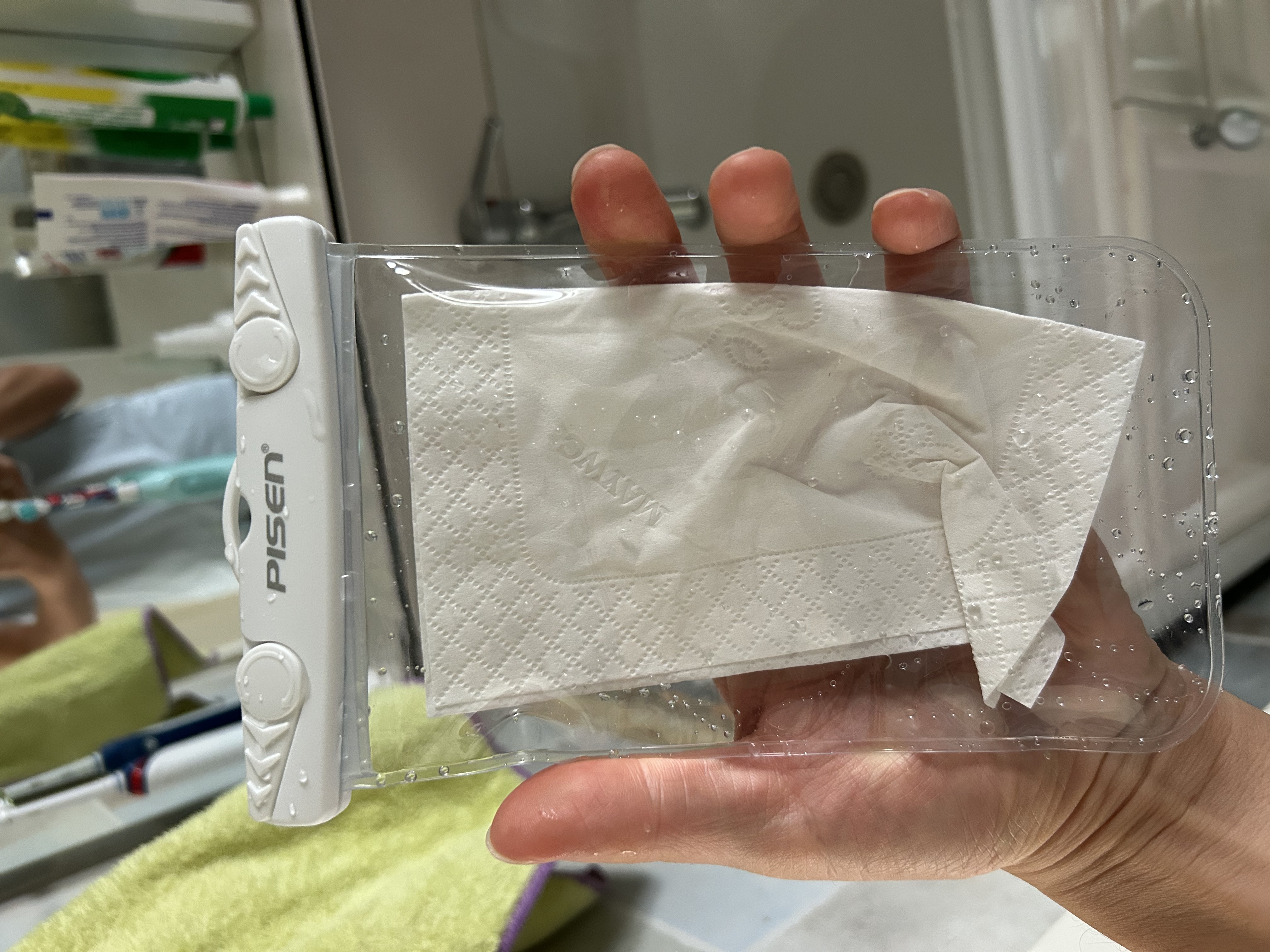 品胜手机防水袋可触屏防水套户外游泳漂流潜水外卖骑手专用防雨保护壳带挂绳手机密封袋通用款 白色 实拍图
