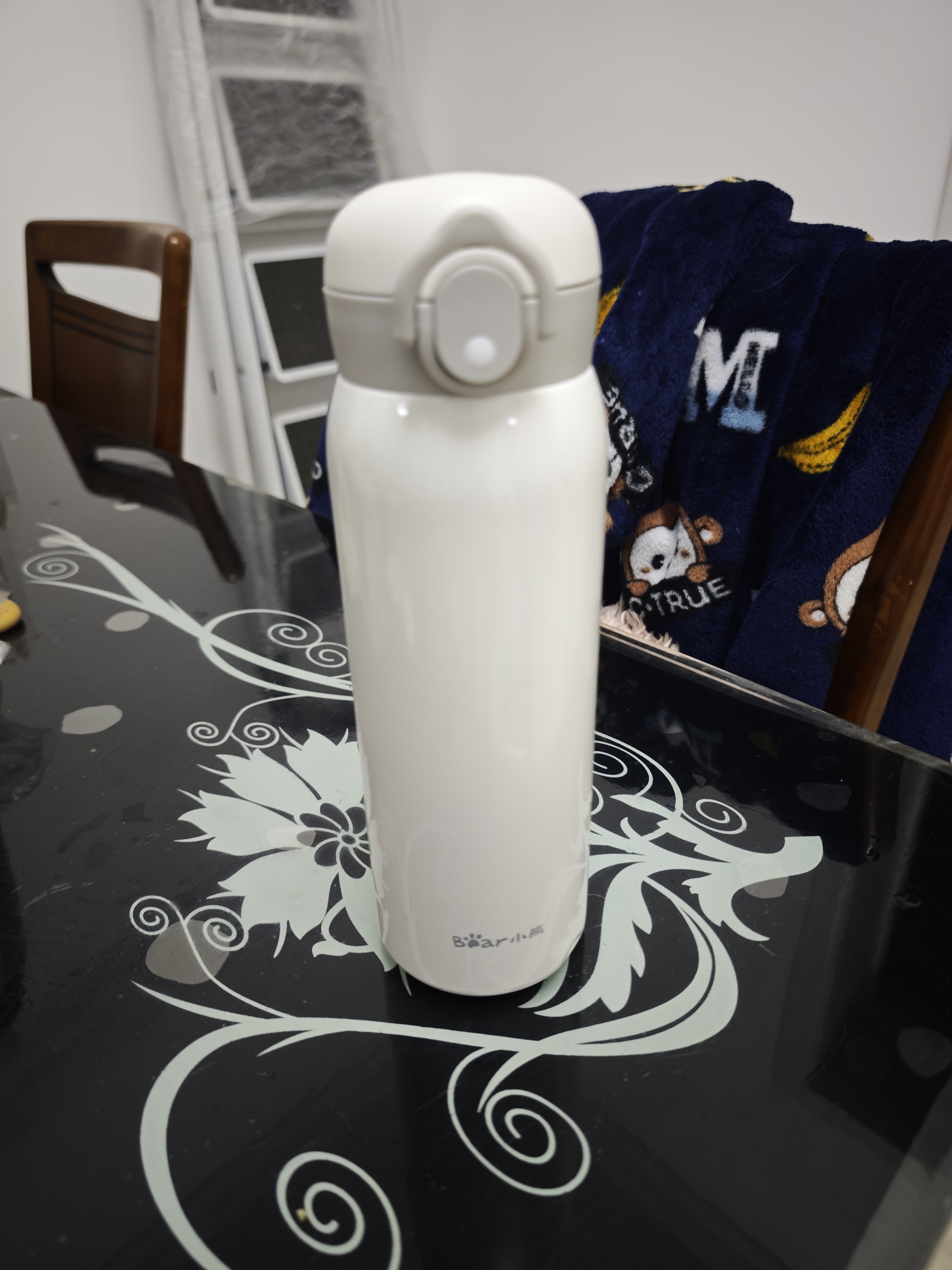 小熊（Bear）保温杯316不锈钢内胆弹跳盖杯子保冷保温杯便携学生水杯500mL白色 实拍图
