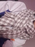 浩冠 围巾女秋冬季保暖针织学生围脖披肩韩版毛线流苏撞色千鸟格围巾 千鸟格灰色 实拍图