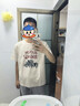 马登工装美式复古涂鸦字母印花短袖T恤男夏季混纺圆领重磅小众Tee男款 浅杏色 【男士半袖/宽松t恤衫/高街/国内潮牌】 M 【今日下单 顺丰包邮】 实拍图