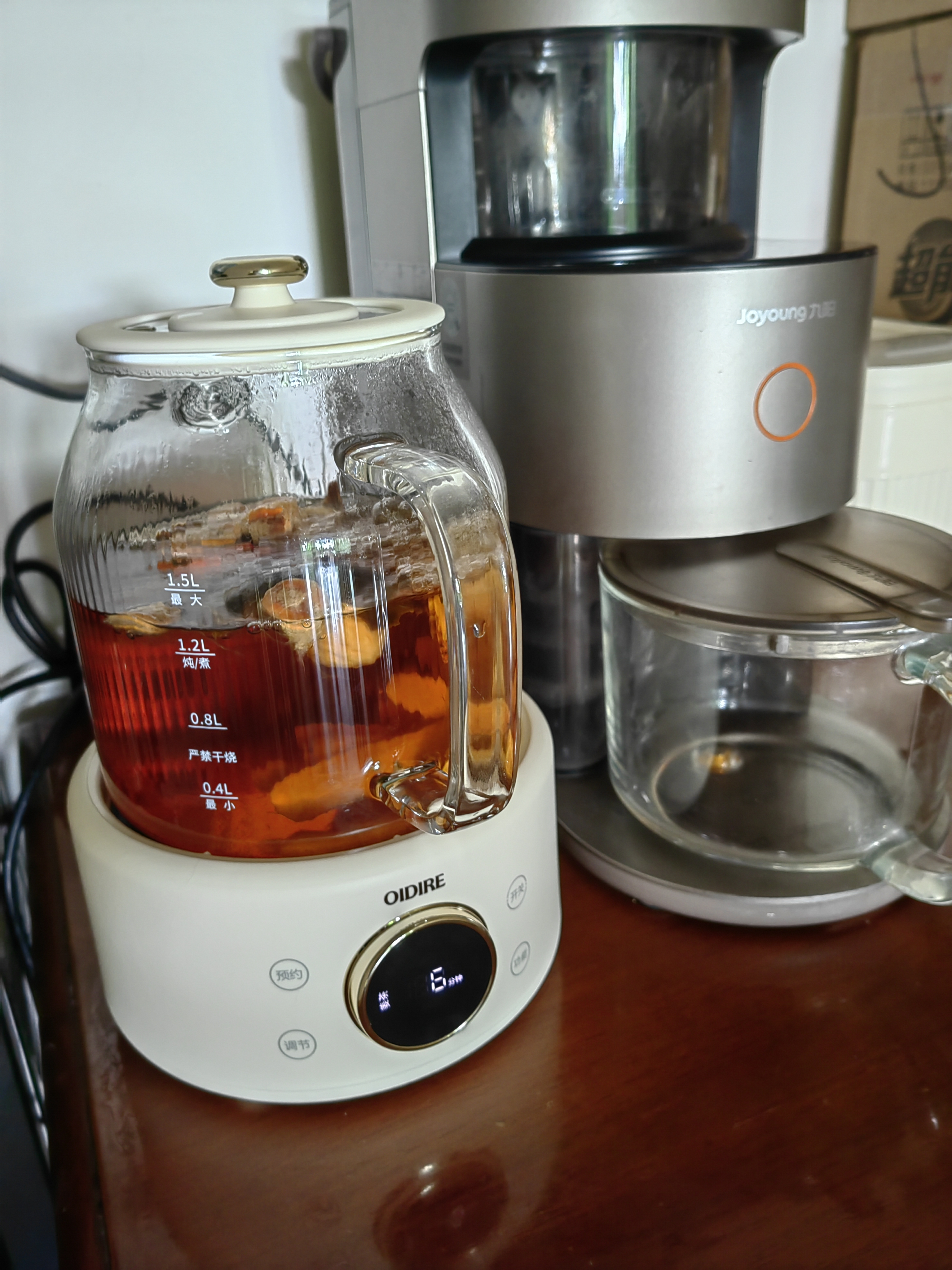 OIDIRE 德国 全玻璃养生壶 花茶壶无胶水煮茶壶 煮茶器办公室恒温养生壶烧水壶电热水壶炖煮智能保温 1.5L ODI-HC15 800W速沸(无滤网) 实拍图