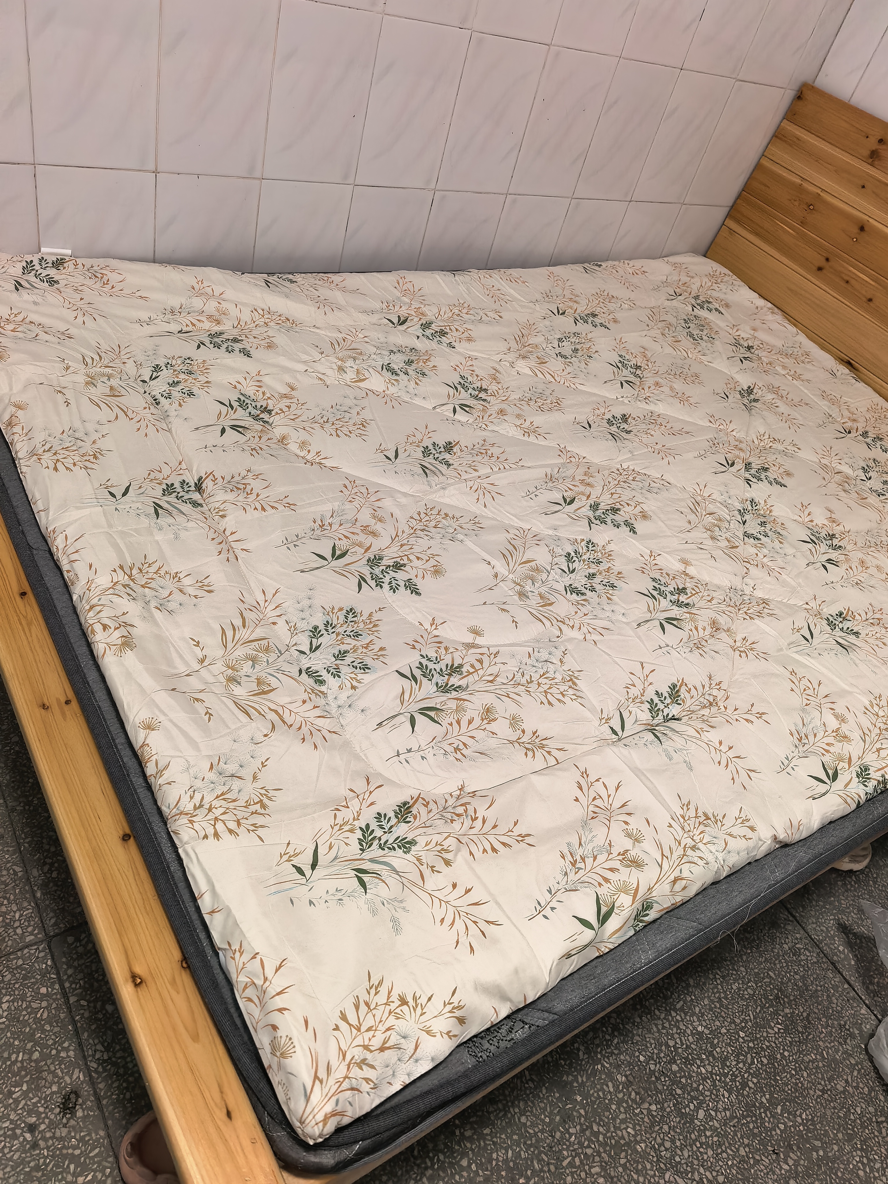洁丽雅（Grace）A类全棉棉花床垫新疆棉学生加厚床褥 花田1.5*2m 实拍图