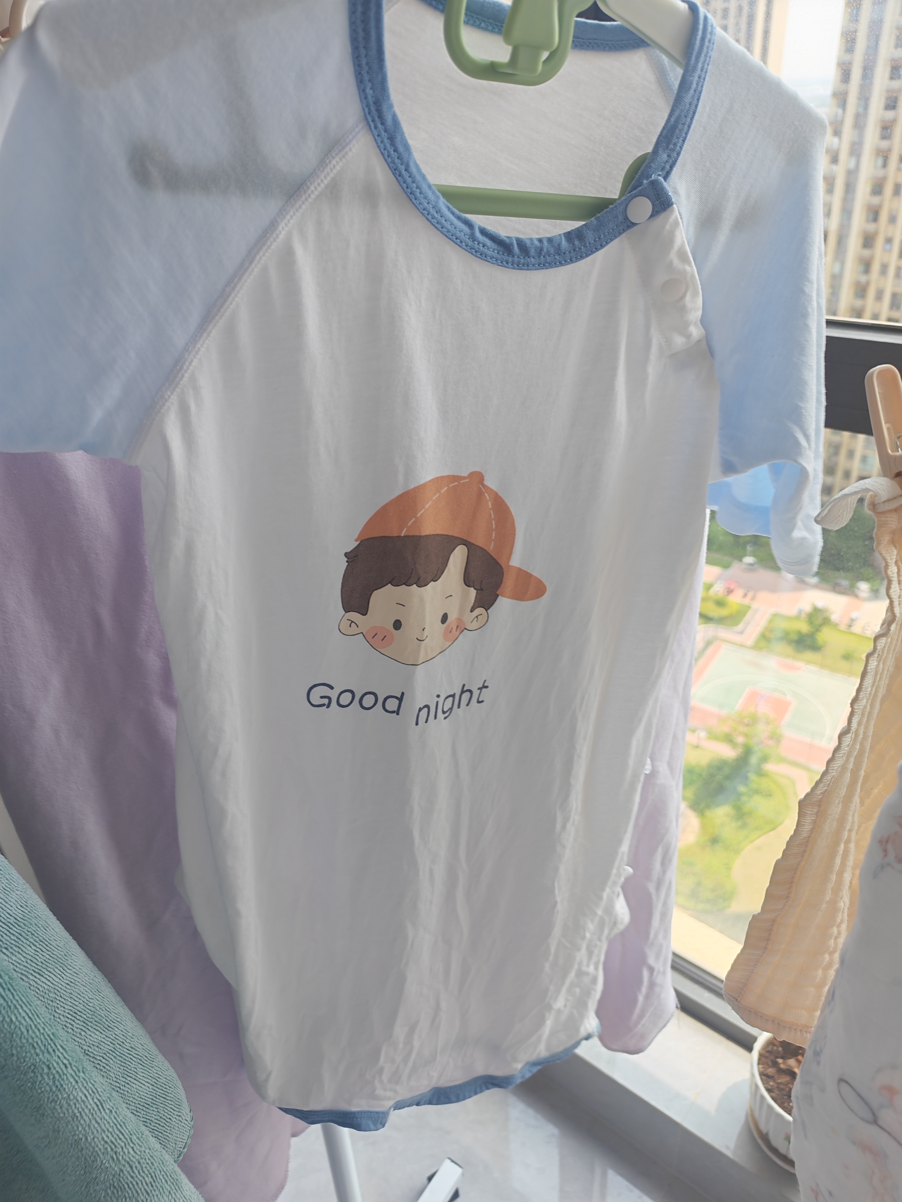 贝肽斯宝宝衣服春夏季薄款纯棉婴儿睡衣防踢被家居空调儿童睡裙连体衣 实拍图