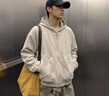 BJHG不计后果极简通勤美式复古连帽卫衣外套男休闲拉链开衫长袖上衣女 简约灰 M 实拍图