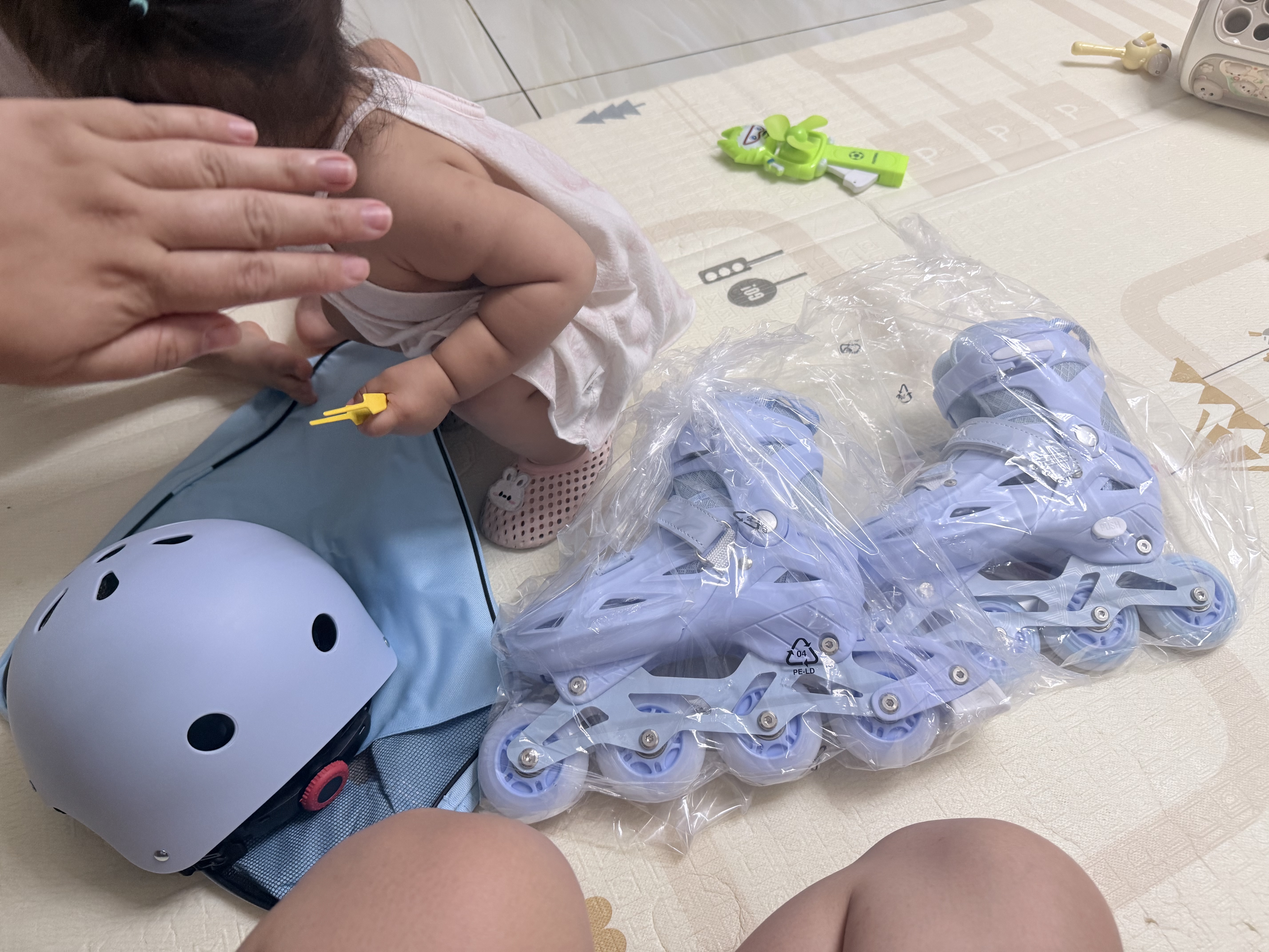 匹克儿童轮滑鞋6-12岁溜冰鞋儿童暑假生日礼物   蓝M 实拍图