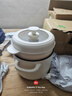美的（Midea）电煮锅 泡面火锅宿舍小电锅 电蒸锅 多功能家用电热锅 2.6L蒸煮一体 小型2-3人用 配带蒸笼XZE2076 实拍图
