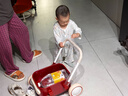 kidpop婴儿学步车多功能实木手推车可调速防侧翻儿童玩具周岁礼物复古红 实拍图