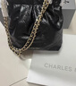 CHARLES&KEITH迷你菱格流浪包单肩斜挎双肩包包女包生日礼物送女友CK2-60782390 【S号】Black黑色 S 实拍图
