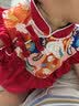 贝瑞加（Babyprints）女宝宝周岁礼服红色连衣裙发带套装抓周冠衣中式裙子国风公主裙90 实拍图