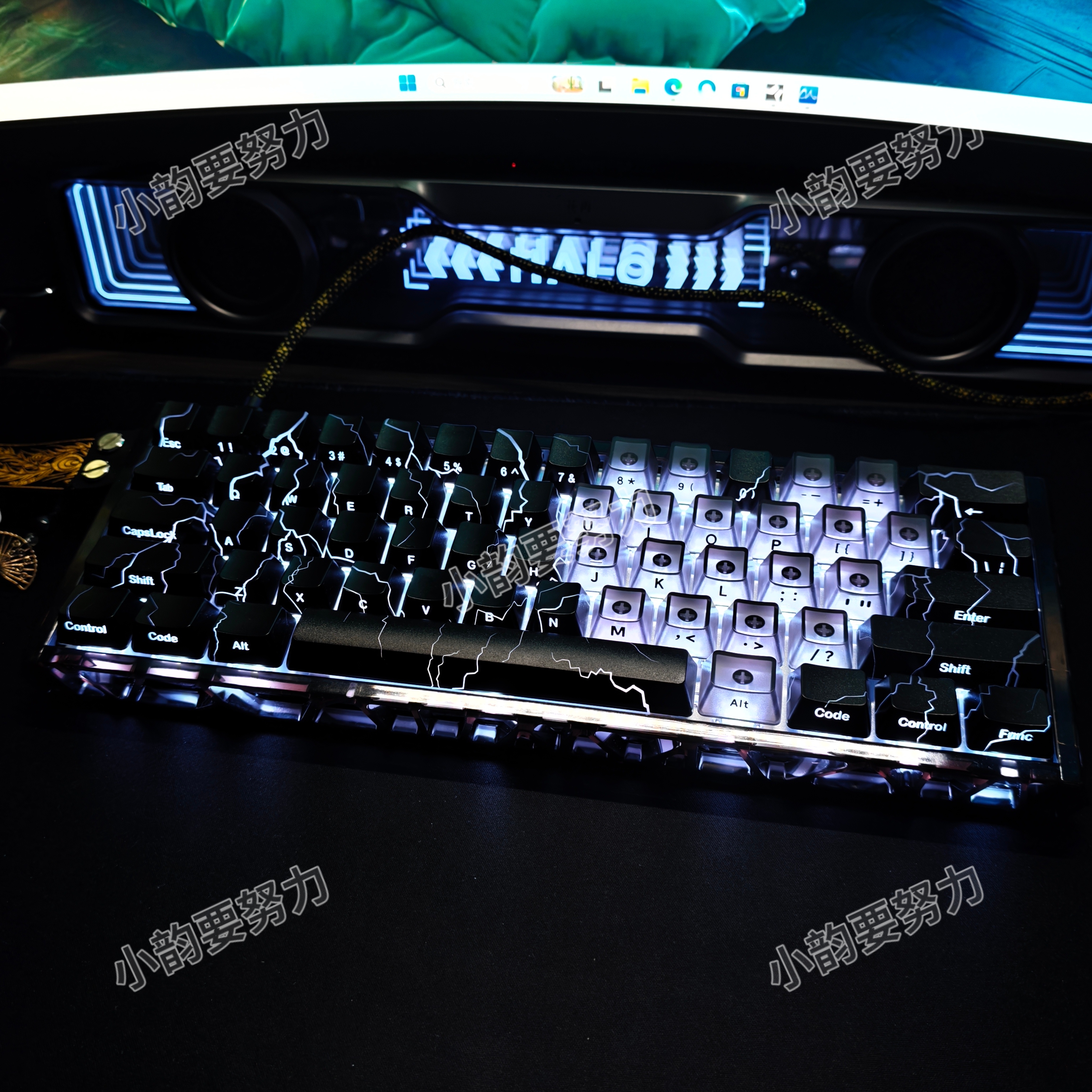 美加狮MAD 60 68 HE/MAD 68 Pro磁轴键盘有线连接客制化61/68键网页驱动台式笔记本电竞游戏键盘蝴蝶键帽 MAD 60 RGB 黑色 磁珀轴Pro 实拍图