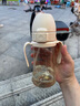 Grosmimi格罗咪咪吸管杯婴儿童水杯学直饮杯吸管奶瓶6-12月1-3岁以上通用 泡泡熊(重力球+直管) 300ML 实拍图