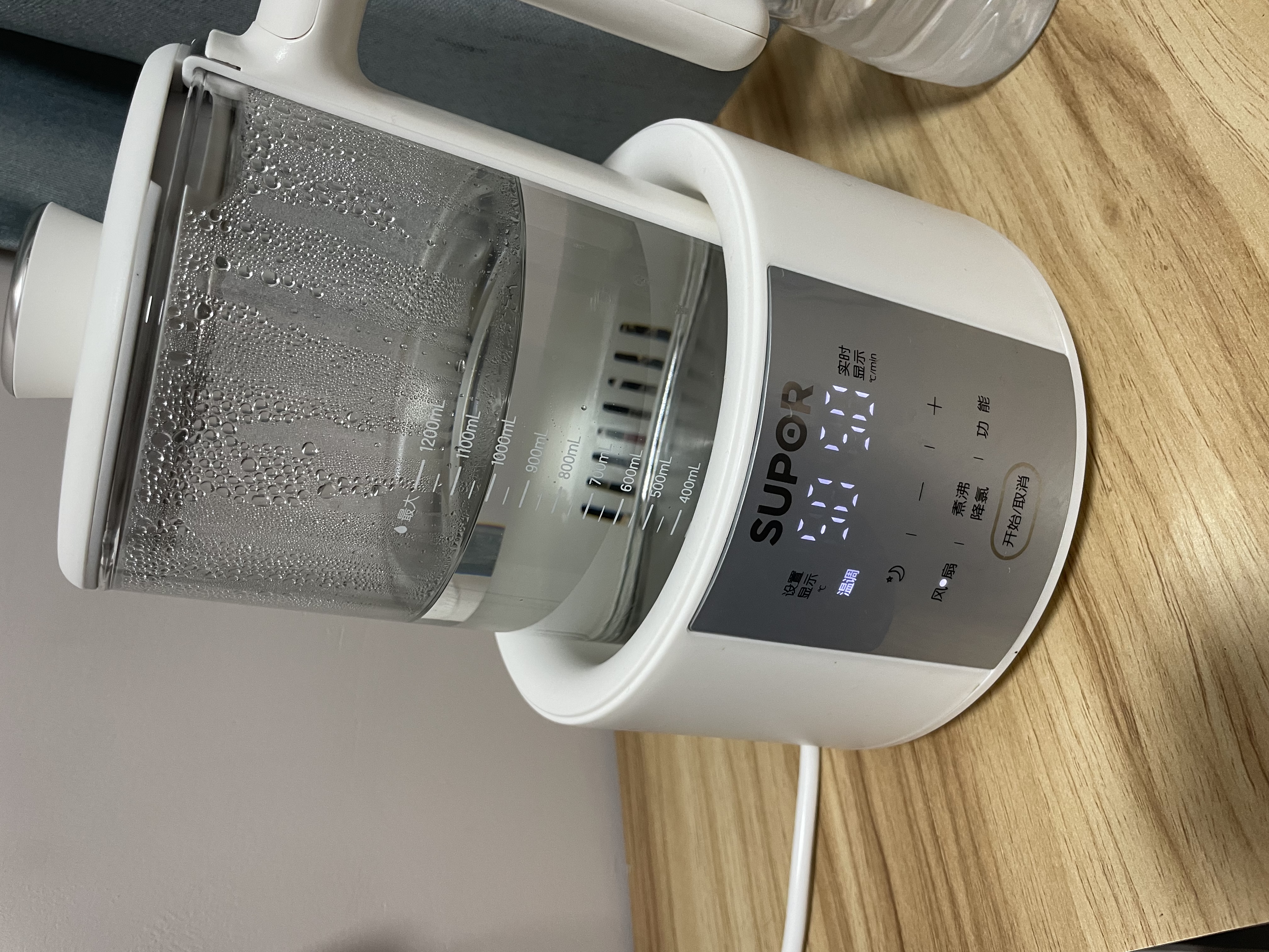 苏泊尔（SUPOR）恒温水壶 恒温壶婴儿冲奶泡奶温奶调奶器保温烧水壶玻璃养生壶 【316L升级风冷款】72H保温/煮沸降氯/小夜灯 1.2L 实拍图